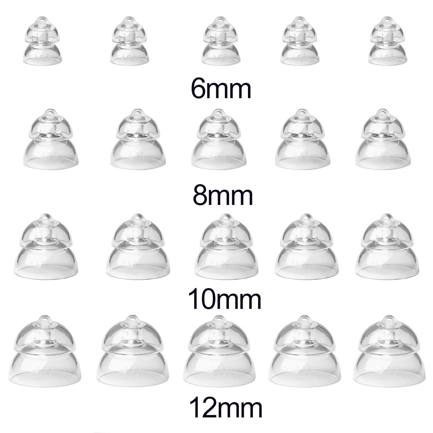 Anico MiniFit Power Domes for Oticon Hearing Aids, 10mm Replacement Domes for Oticon Mini RITE Hearing Aids with Cleaning Brush Tools Kit and Carry Case (10mm)