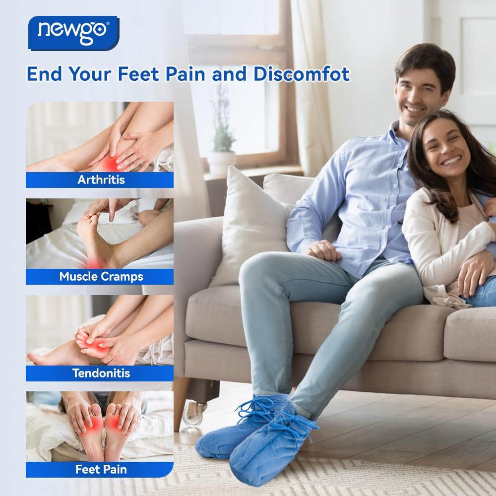 NEWGO NEWGO Bundle of Microwave Heating Pad for Face and Microwave Booties Wrap Blue