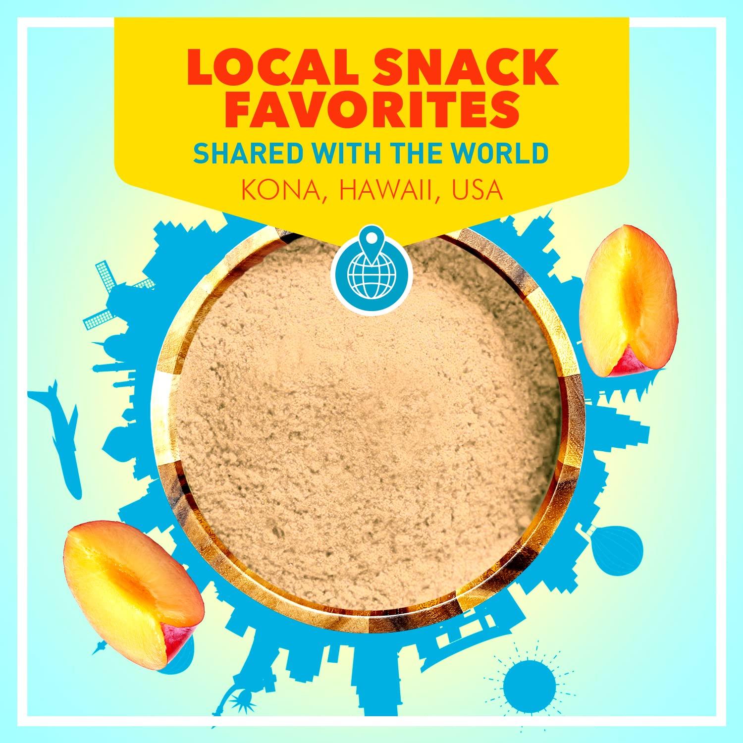 Snack Hawaii Authentic White Li Hing Mui Powder - Flavor Fresh Fruit, Candy, Shave Ice or Cocktail Drinks - Sweet, Sour & Salted Dried Plum Powder - Famous Asian Hawaiian Snack - 2.5 Ounce