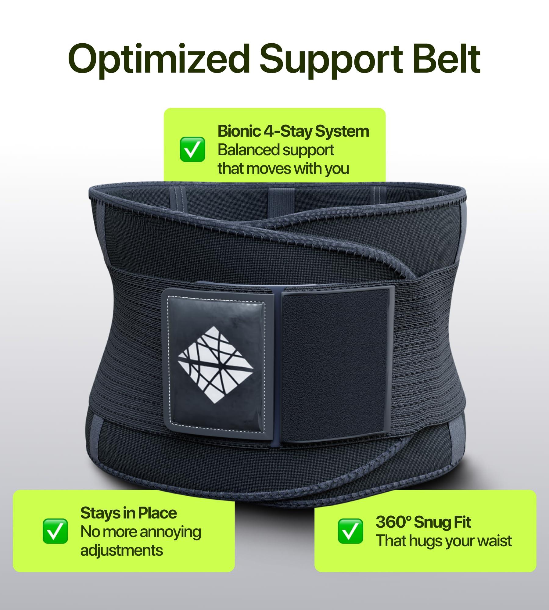 NeoHealth Plus Size Back Brace for Lower Back Pain |5XL| Lumbar Support for Pain Relief and Injury Prevention | Under Clothes Belt | Back Support Belt for Women & Men | Big and Tall | Obese Oversized Overweight