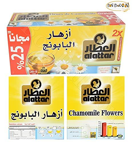 bonballoon AlAttar Drink Herbal Chamomile Flowers Tea Bags Herbals Egyptian Arabic Oriental Kosher Halal (20 Tea Bag)