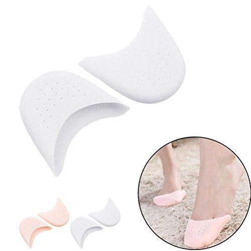 JIAHAO 1 Pieces Professional Ballet Dancer Silica-Gel Pointe Shoes Toe Pads Toe Protector with Breathable Hole (White)