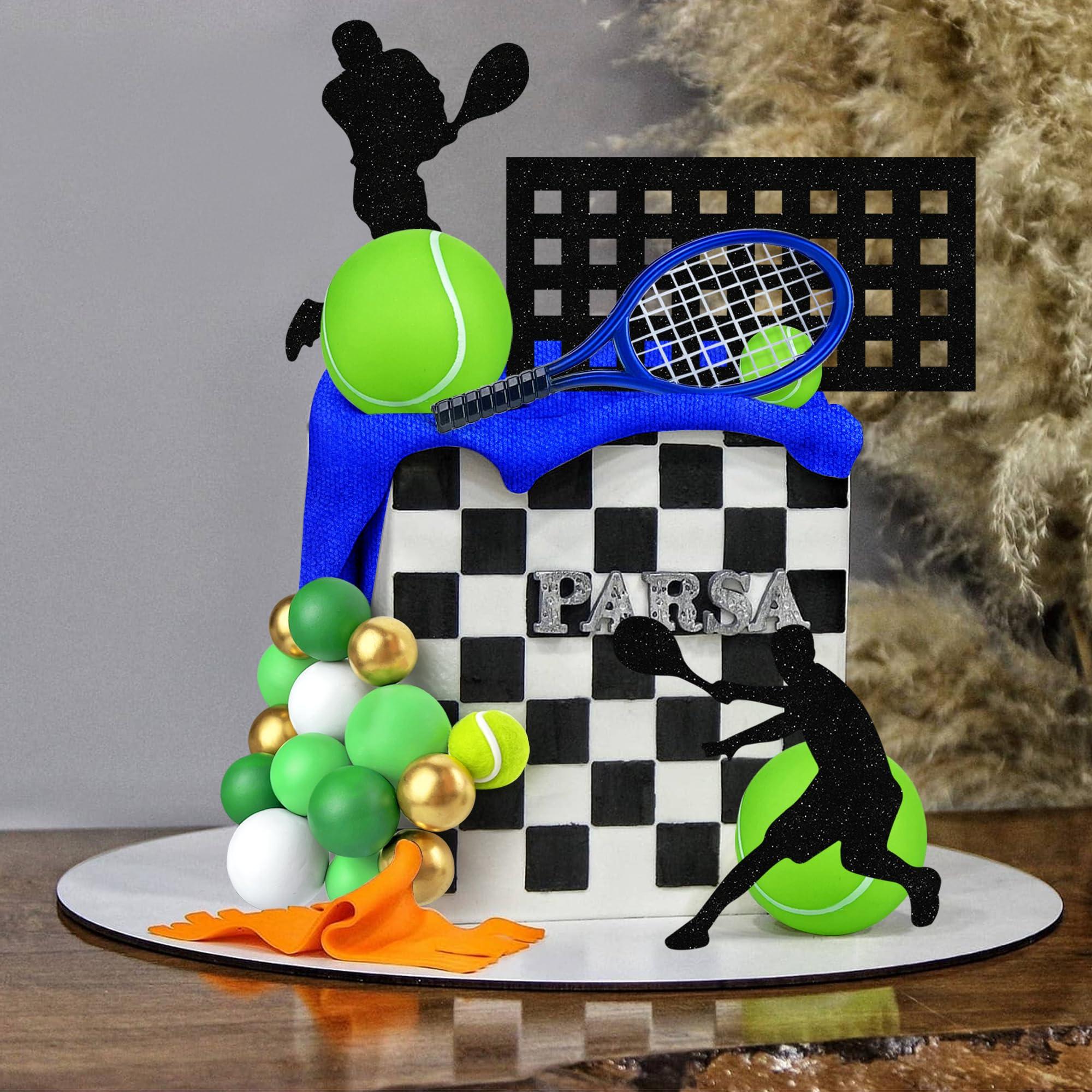 KEEPARTY 23 PCS Tennis Cake Toppers Sports Ball Cake Decorations for Baby Shower Birthday Party Decorations Supplies