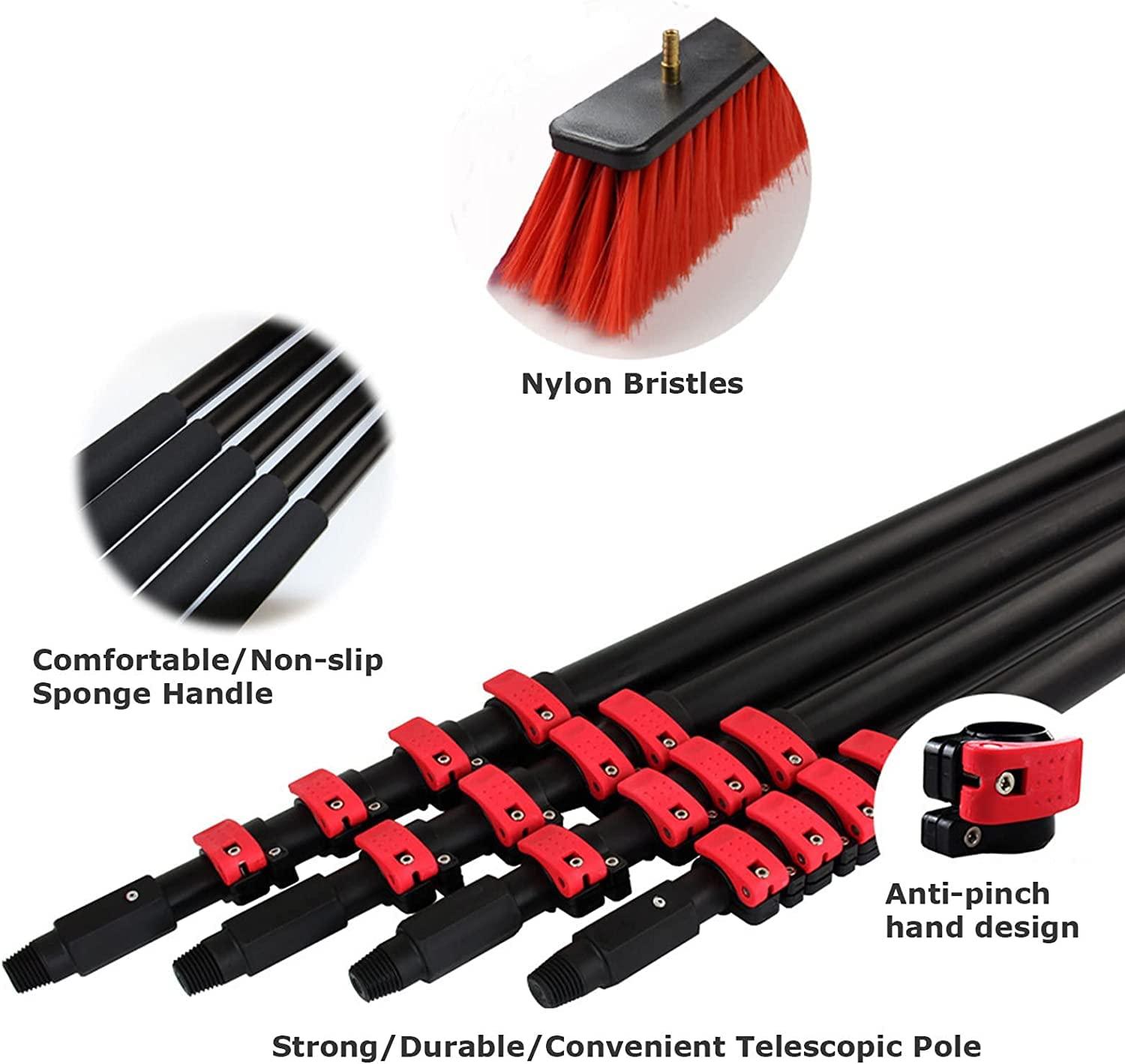 LR.store water fed pole kit window cleaning brush outdoor Telescopic Extension Pole Cleaning Kit, Outdoor Window Cleaner Window Glass Photovoltaic Solar Panel Cleaning System Washing Equipment Tool Water Fed P