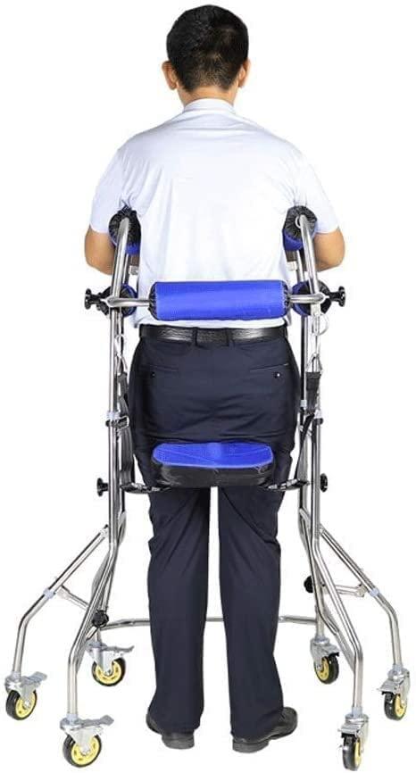 BHANAY Standing Walker for Elderly Stroke Hemiplegic Walking Frame 6 Wheeled Adult Walker for Disabled Cerebral Palsy Rehabilitation Equipment