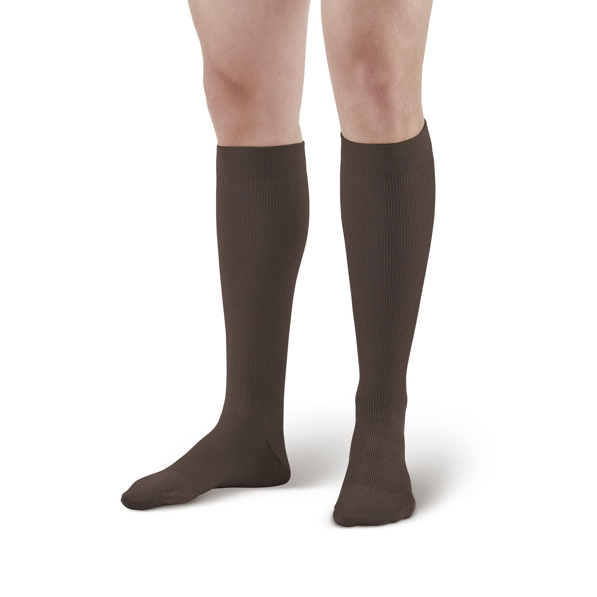 Ames Walker Ames Walker AW Style 111 Cotton 20-30 mmHg Firm Compression Knee High Socks Khaki Small