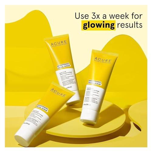 Acure Acure Brightening Facial Scrub for a Youthful, Brighter, Radiant Complexion | With Sea Kelp & French Green Clay, 4 Fl Oz