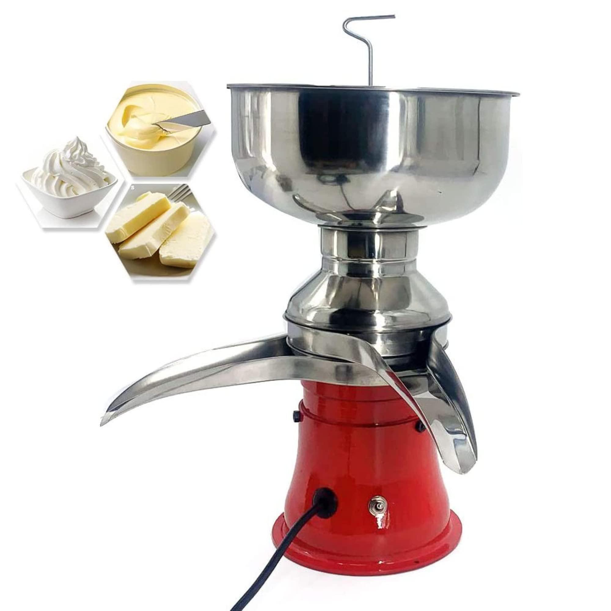 Helikim Helikim Electric Milk Cream Centrifugal Separator, Stainless Steel 80L/H Goat Cow Milk Separator, Turning Raw or Whole Milk into Cream and Skim Milk / 110V