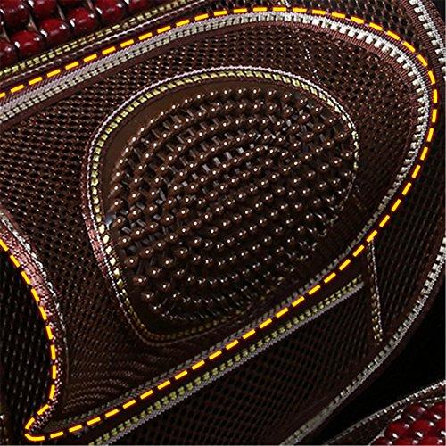Cozylkx Cozylkx Wooden Beads Mesh Lumbar Back Support Massage Full Back Cushion Pad Breathable Cooling Car Front Seat Protector, Coffee