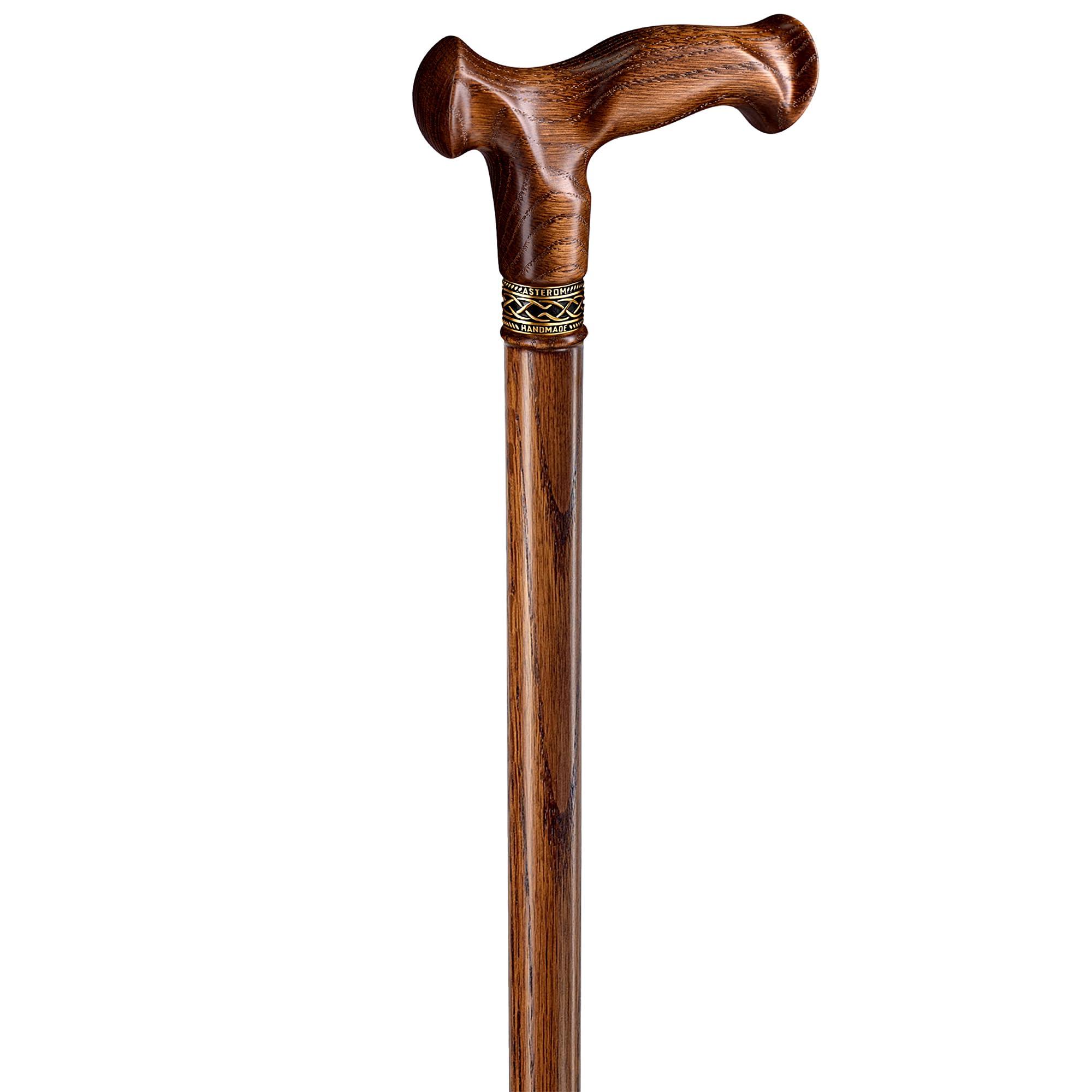 Asterom Asterom Walking Cane - Handmade, Ergonomic, Wooden Canes for Men & Women - Unique Wood Walking Sticks for Seniors (Caramel, 34 Inches)