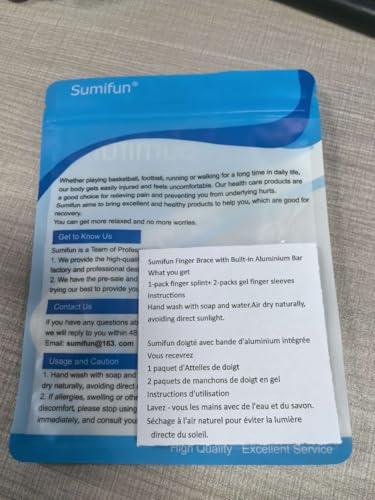 Sumifun Sumifun Finger Brace, Trigger Finger Splint for Index Middle Ring Pinky Finger Arthritis Pain, Tendon Injury, Broken Mallet Finger Stabilizer Supports for Dislocated Knuckle Immobilizer Wrap for Right