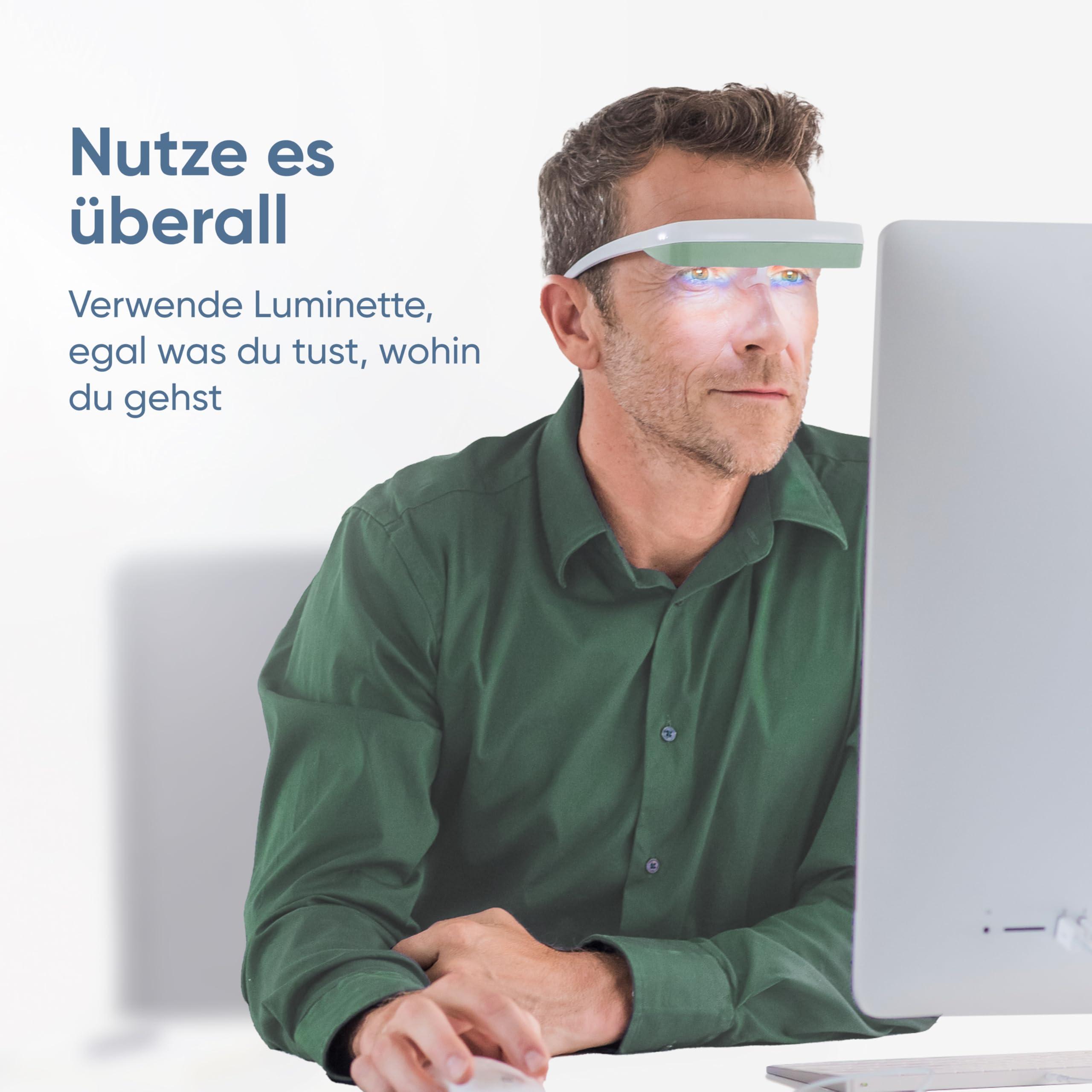 luminette Luminette 3 Light Therapy Glasses - Wearable Light Therapy Lamp - Natural Relief for Sleep Problems, Seasonal Mood Disorders & Jet lag - Portable Daylight Lamp (Green)