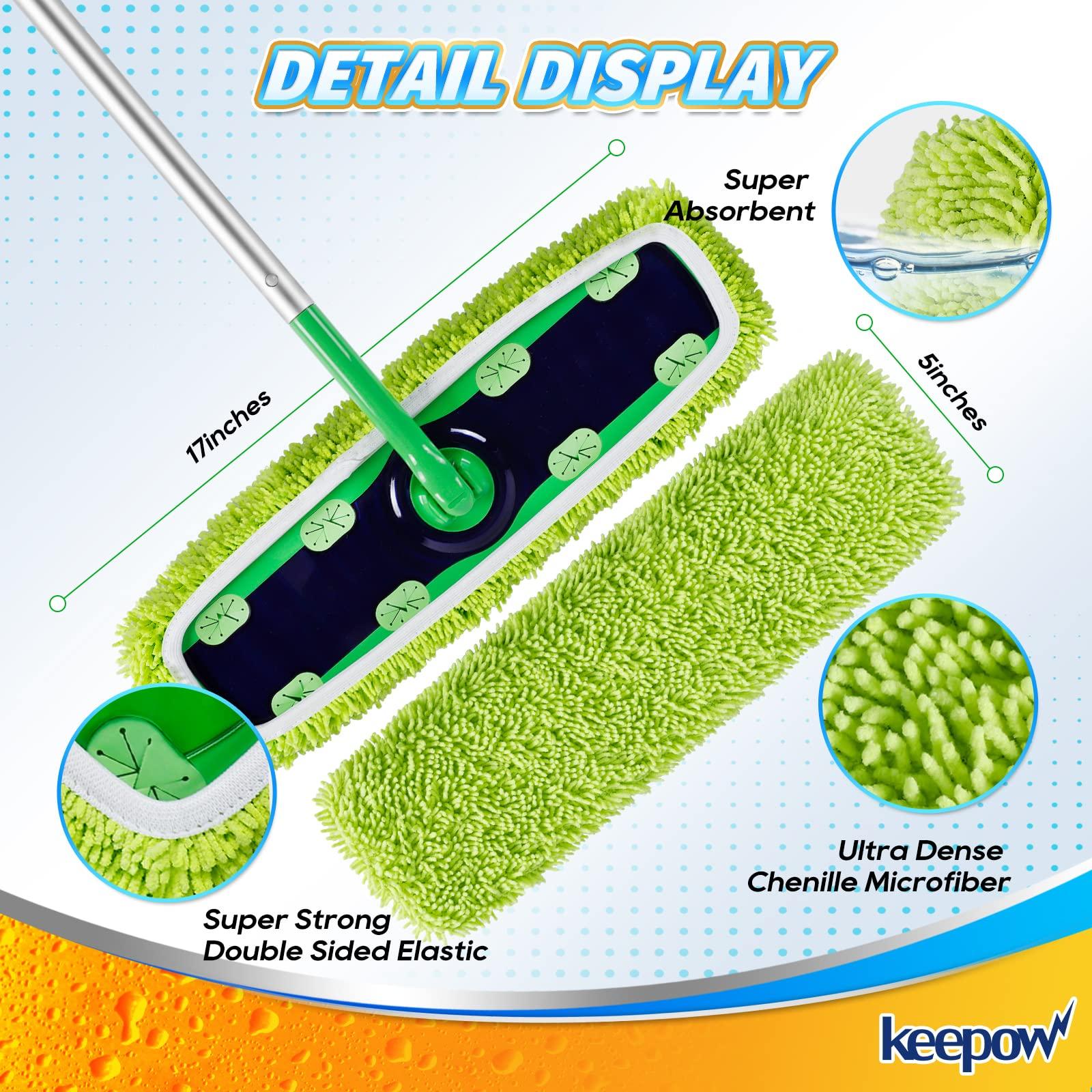 KEEPOW KEEPOW Reusable Microfiber Mop Pads Compatible with Swiffer Sweeper XL Mop & Swiffer Hand Duster