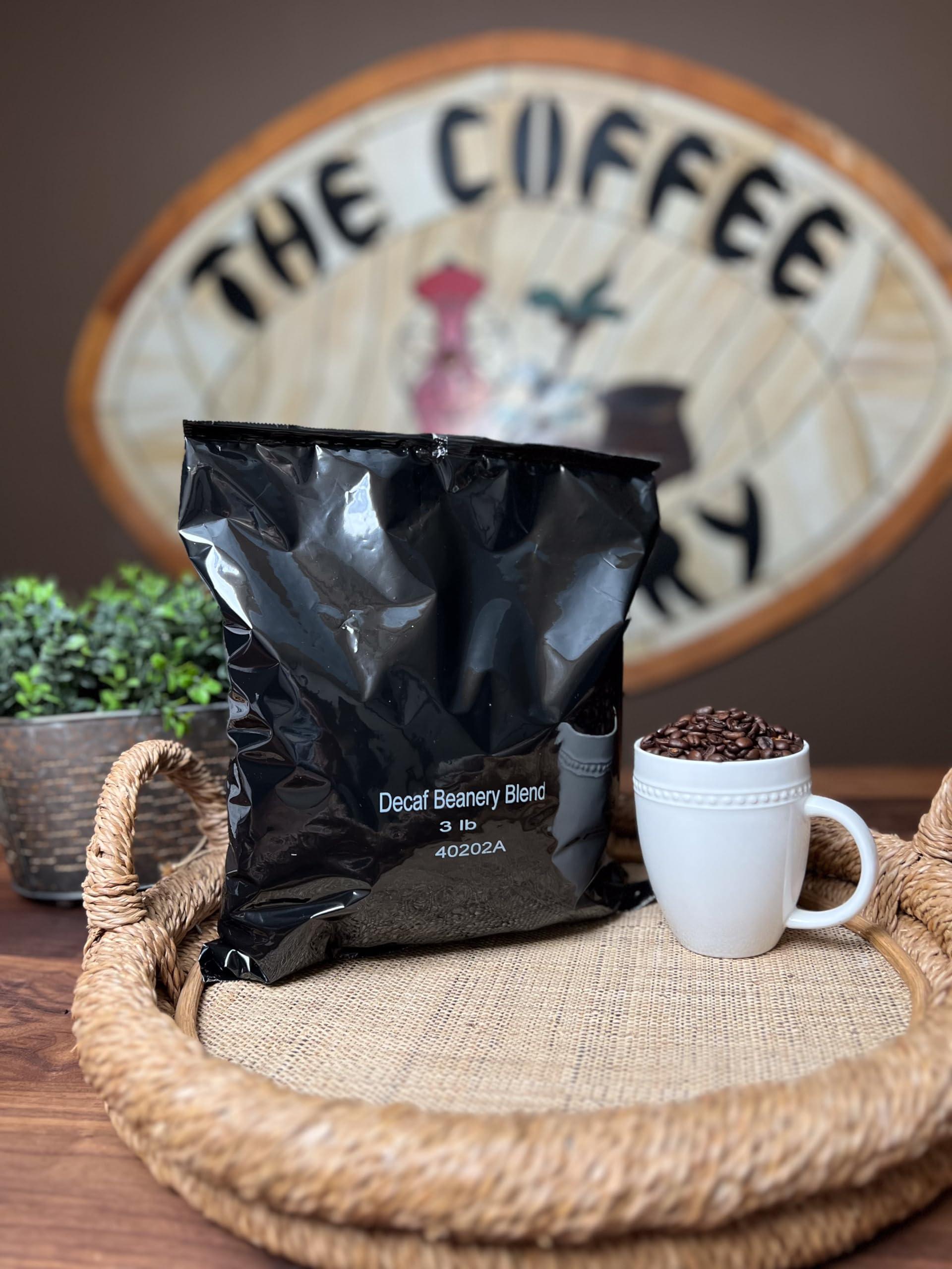 Coffee Beanery Beanery Blend Specialty SWP Decaf Coffee | (1)3LB Bag of Coffee (Coarse Ground) | Light-Medium Roast