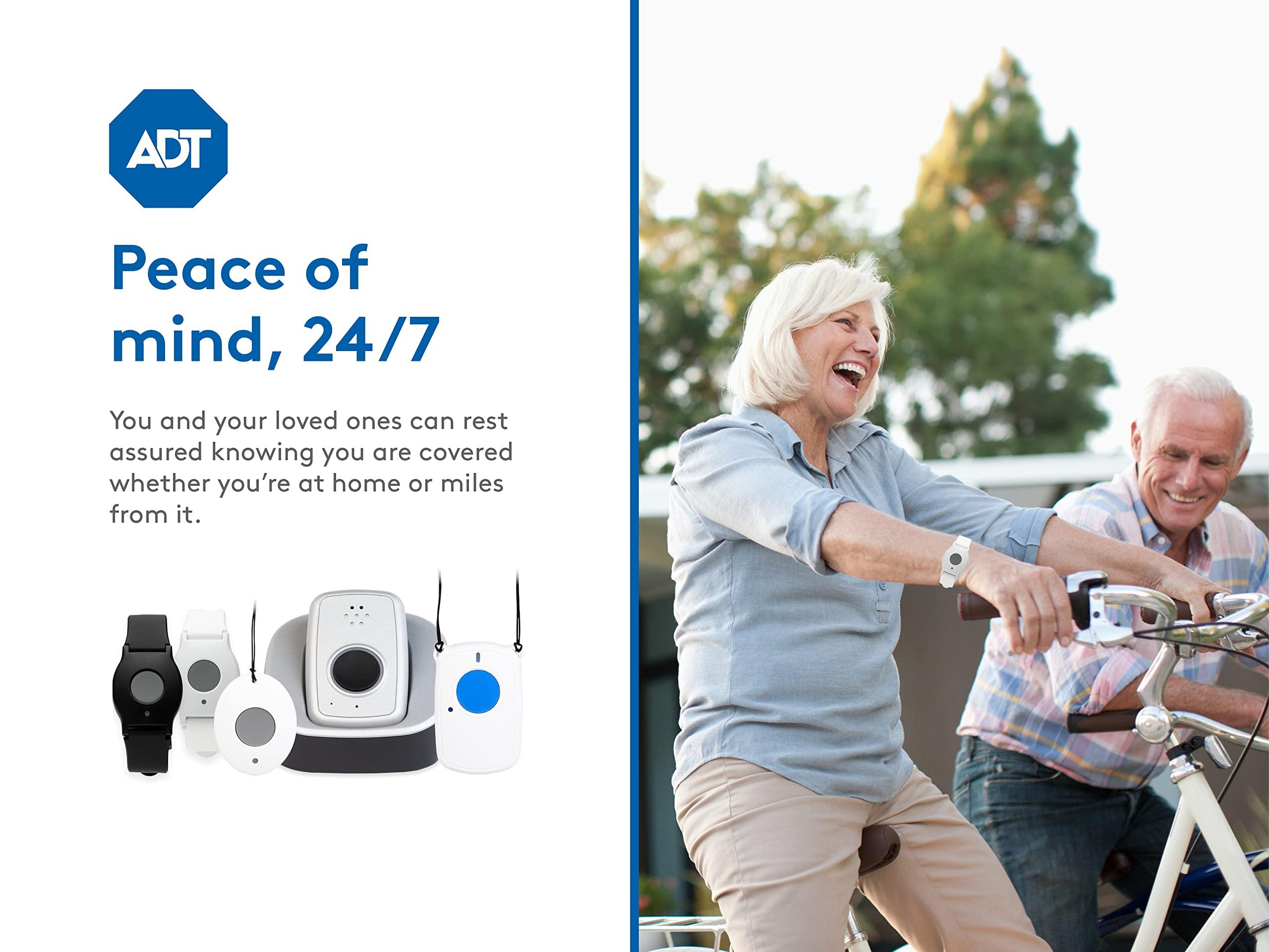 ADT ADT - On-The-Go Mobile Medical Alert System for Seniors - GPS Capabilities, Included Waterproof Wearable Panic Button, 24/7 U.S. Based Monitoring (Fall Detection Pendant)