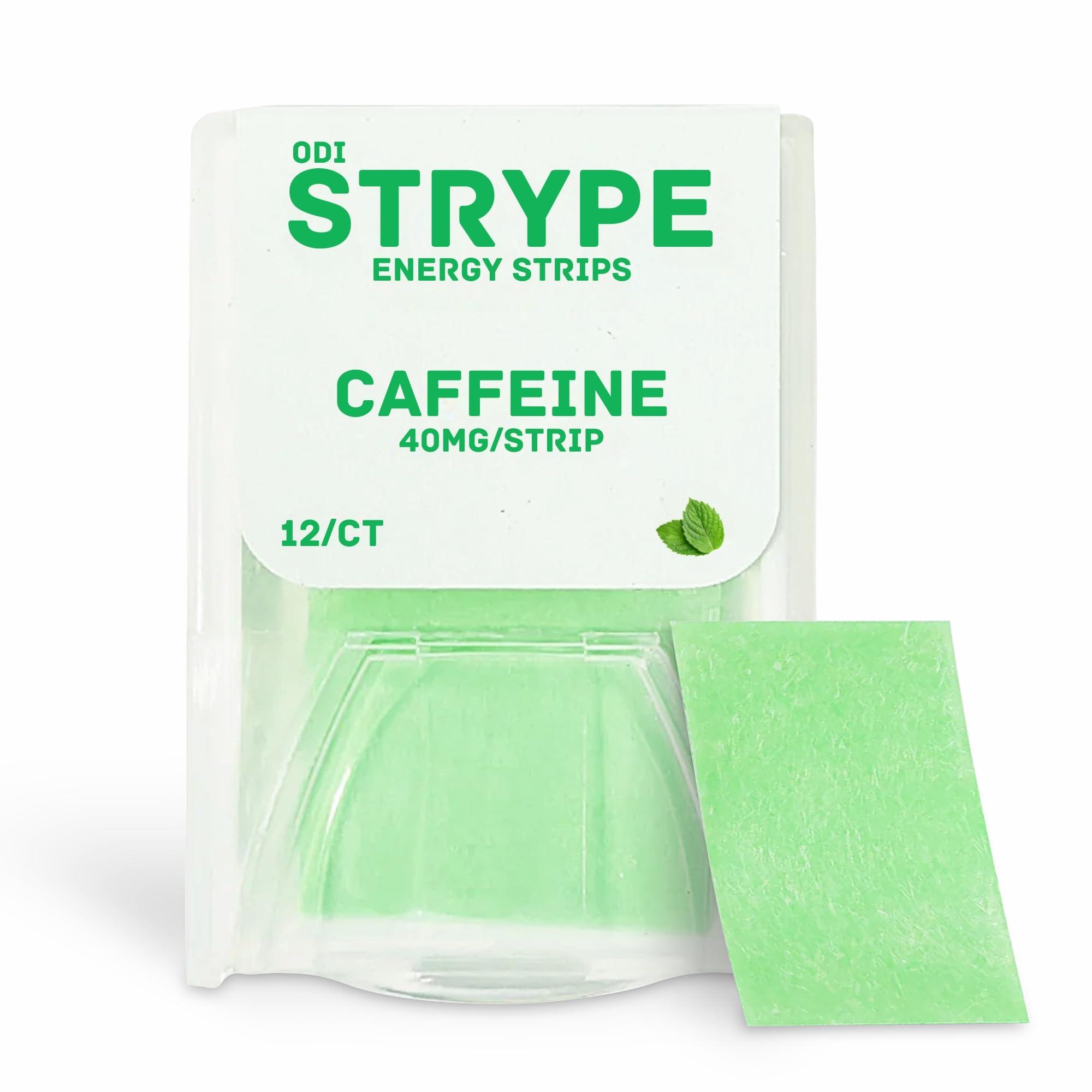 Strype Wellness STRYPE Energy Strips | Instant Caffeine in a Strip | 80mg of Caffeine per Serving | Portable Caffeine + Breath Strips | Zero Calories & Zero Sugar | Spearmint | 12 Strips per Pack (3 Pack/36 Strips)