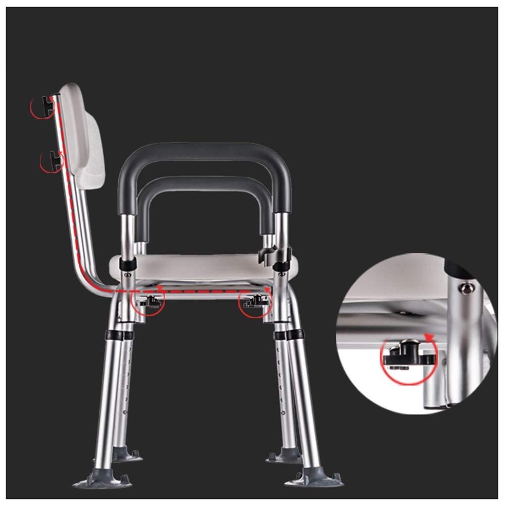 ALGFree-Shade Shower Bench Chair, with Back Padded Shower Seat for Seniors Elderly Disabilities Tub Shower Seats for Adults ALGFree (Color : B)