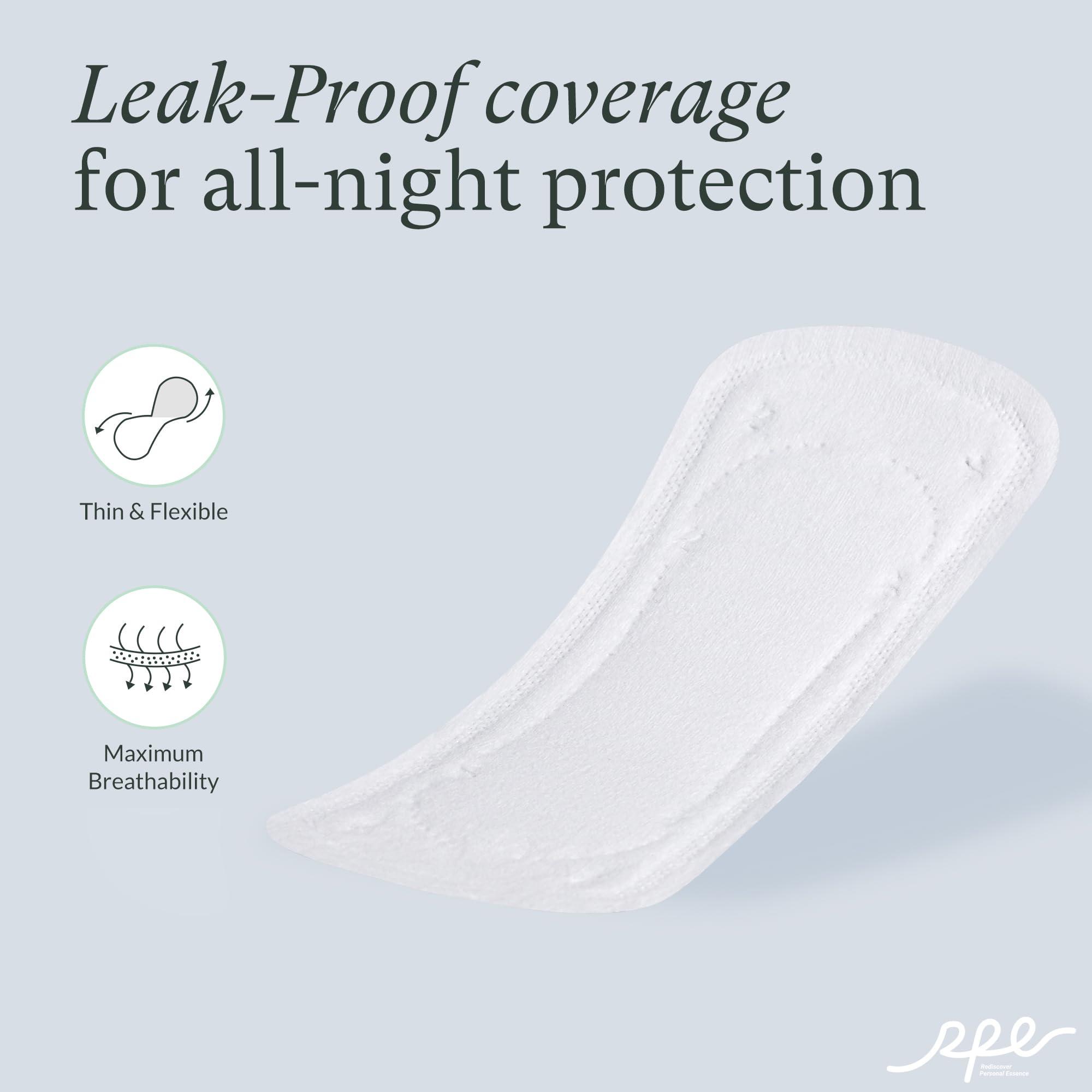 RPE Life 100% Organic Long Panty Liners for Women Long, Ultra Thin Cotton Cover, Long Pantiliners, Light Absorbency, Unscented Barely There Pantie Liners, Individually Wrapped (Long Liner, Size 2, 96ct)