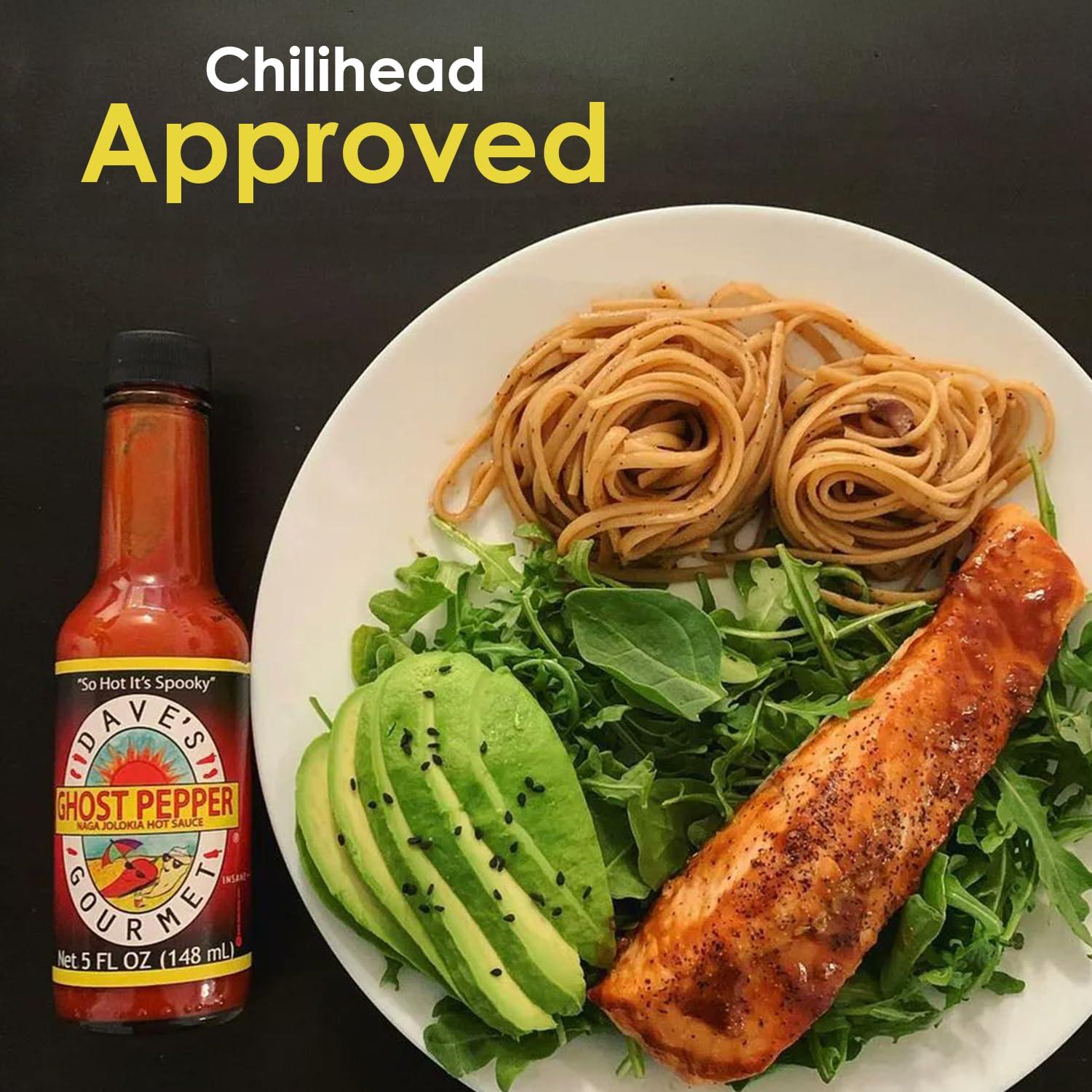 Dave's Gourmet Dave's Gourmet Ghost Pepper Naga Jolokia Hot Sauce Full Flavored Exceptionally Hot - 3 Bottles