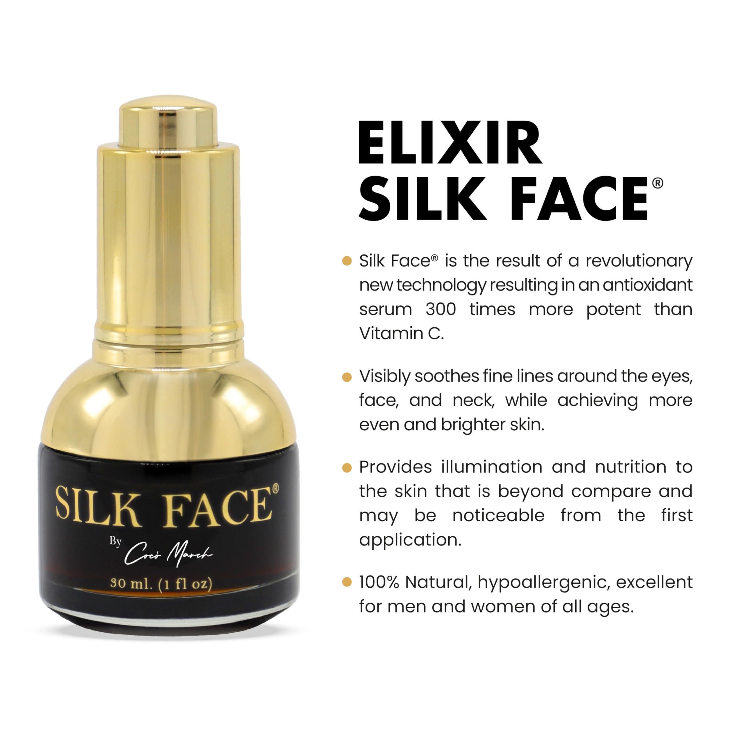 Elixir by Coc March Elixir Silk Face & Silk Collagen Bundle by Coco March for Fine Line Reduction, Luxurious Illumination, & Silky Radiance for Skin, Hair, Nails, and Joints