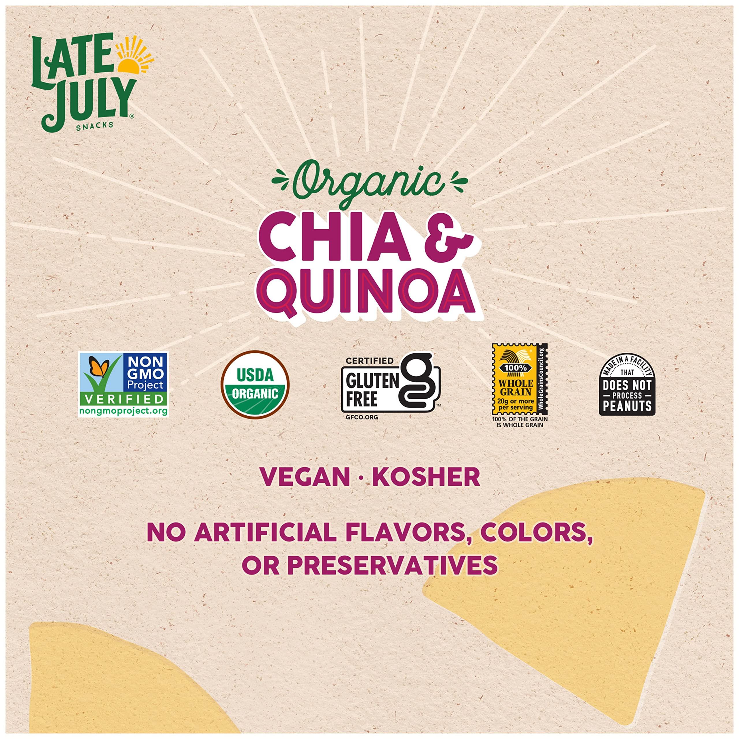 Late July Late July Snacks Thin and Crispy Organic Tortilla Chips with Chia and Quinoa, 10.1 oz Bag