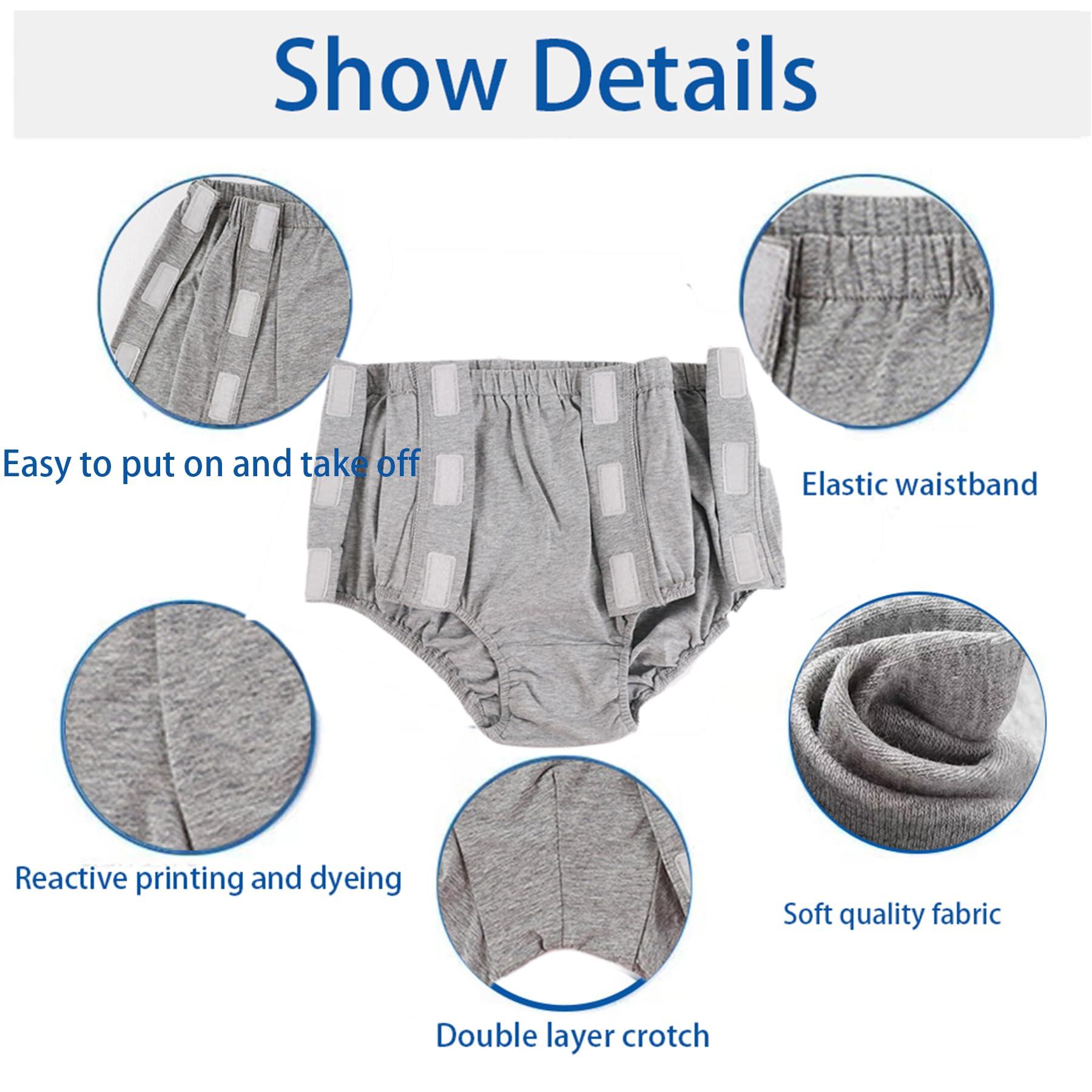 AUSTYLCO AUSTYLCO Incontinence Underwear for Patients,Elders,Disabled Adult Men,Reusable Washable Underwear,Adult Cover-up Diaper,Tear Away Underwear,Post-Operative Underwear