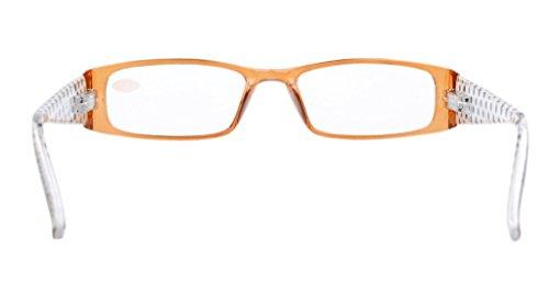 Eyekepper Eyekepper Spring Hinges Polka Dots Patterned Temples Rectangular Reading Glasses Readers Brown +2.0