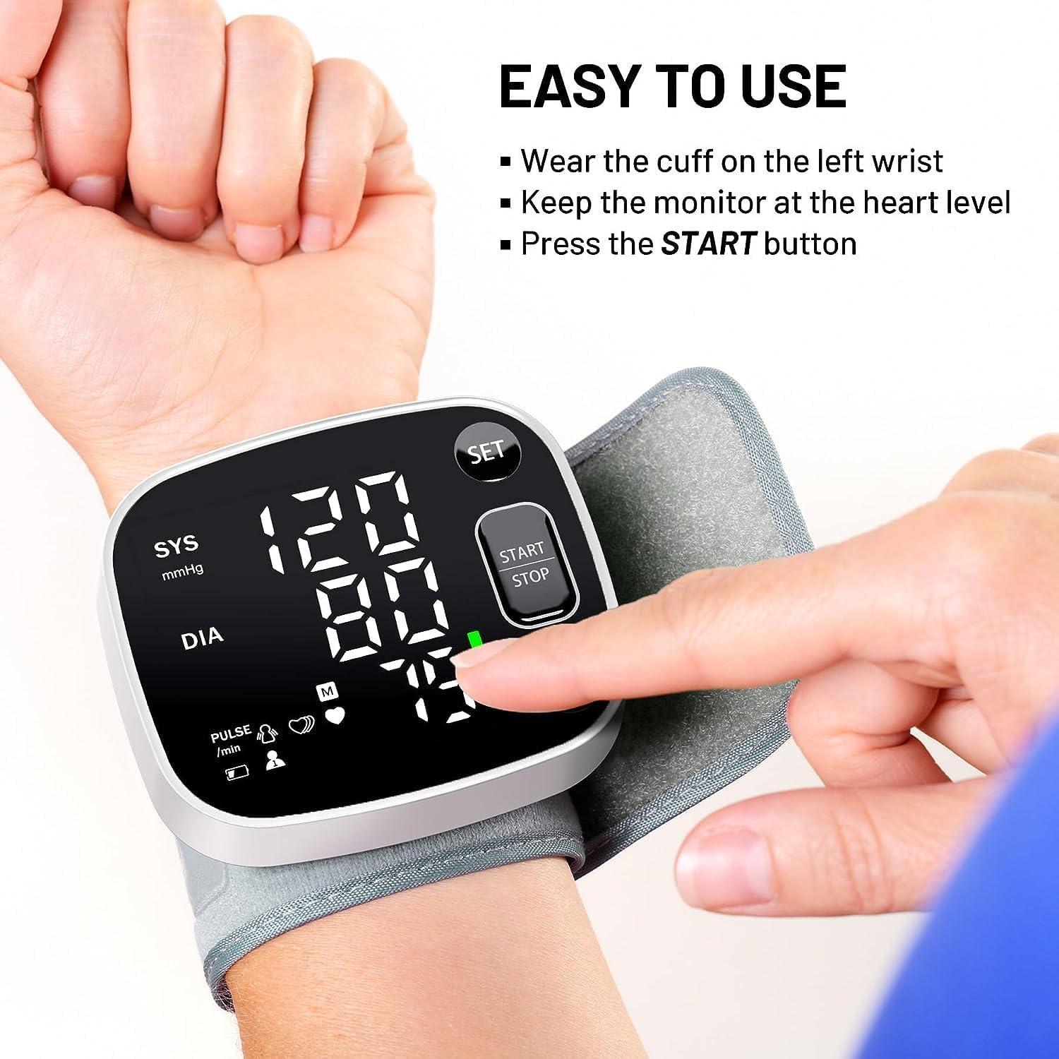 Oklar Oklar Blood Pressure Monitors for Home Use Rechargeable Wrist Digital BP Machine Cuff with LED Backlit Display, Voice Broadcast, 240 Memory Storage for 2 Users with Carrying Case