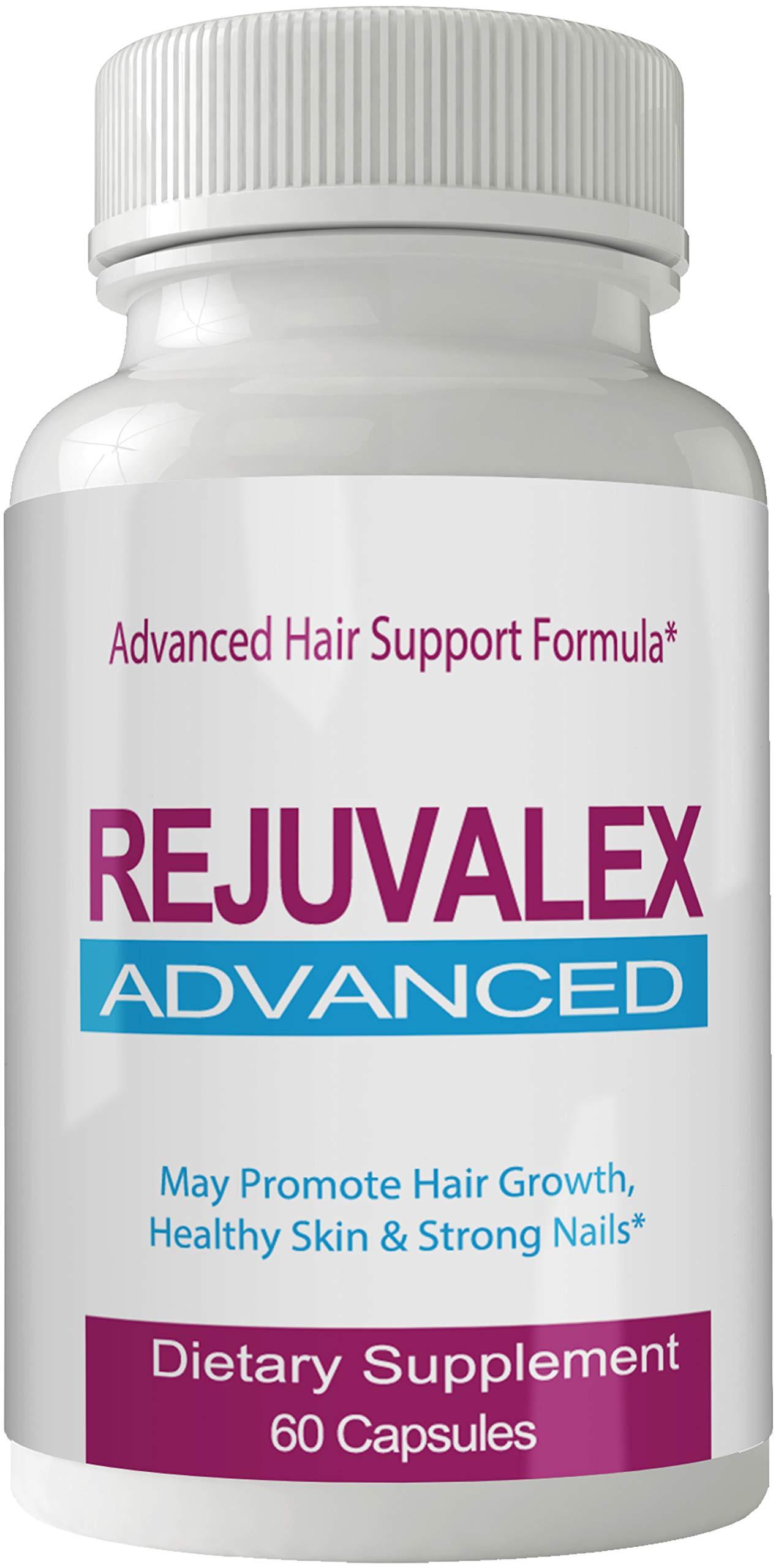 nutra4health LLC Rejuvalex Advanced Hair Growth Formula - Unique Supplement with Vitamins and Minerals with Biotin - Gluten Free 60 Capsules - Hair Lash Skin and Nails Extra Strength Formula Growth Booste