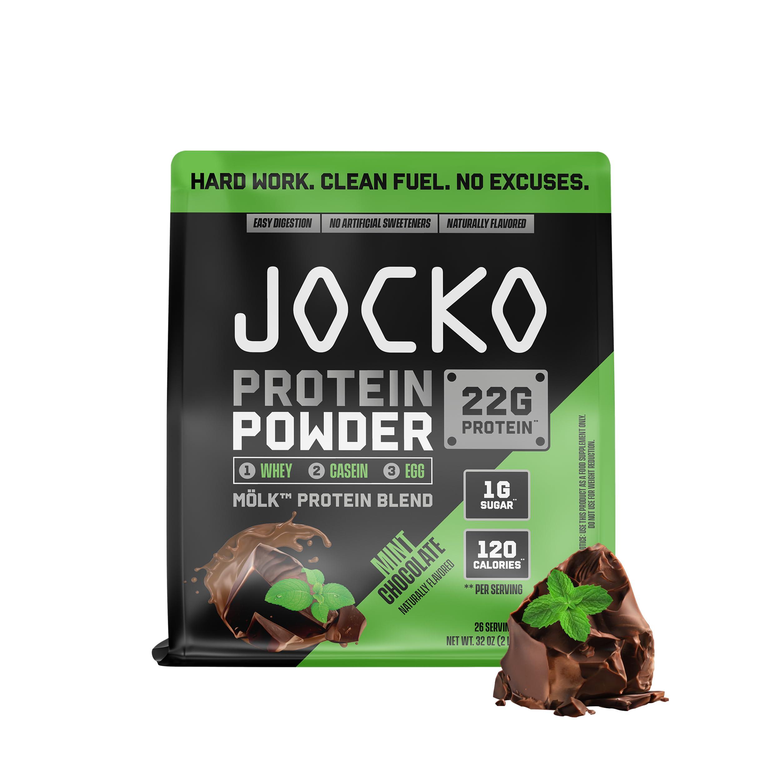 Jocko Fuel Jocko Mlk Whey Protein Powder 22g Low Sugar Monk Fruit Blend - Muscle Recovery & Growth, Packaging May Vary (31 Servings, Mint Chocolate)
