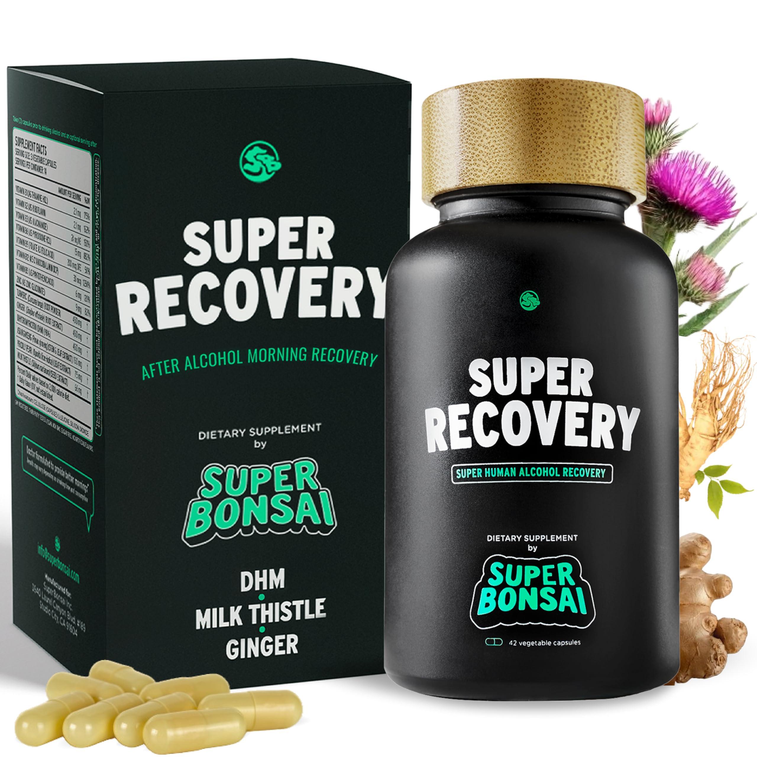 SuperBonsai SuperBonsai Super Recovery Capsules for Post Celebration and Morning Relief - All Natural Holistic Support - 3 Capsules Taken Before Drinking and an Optional Serving After (14 Servings)