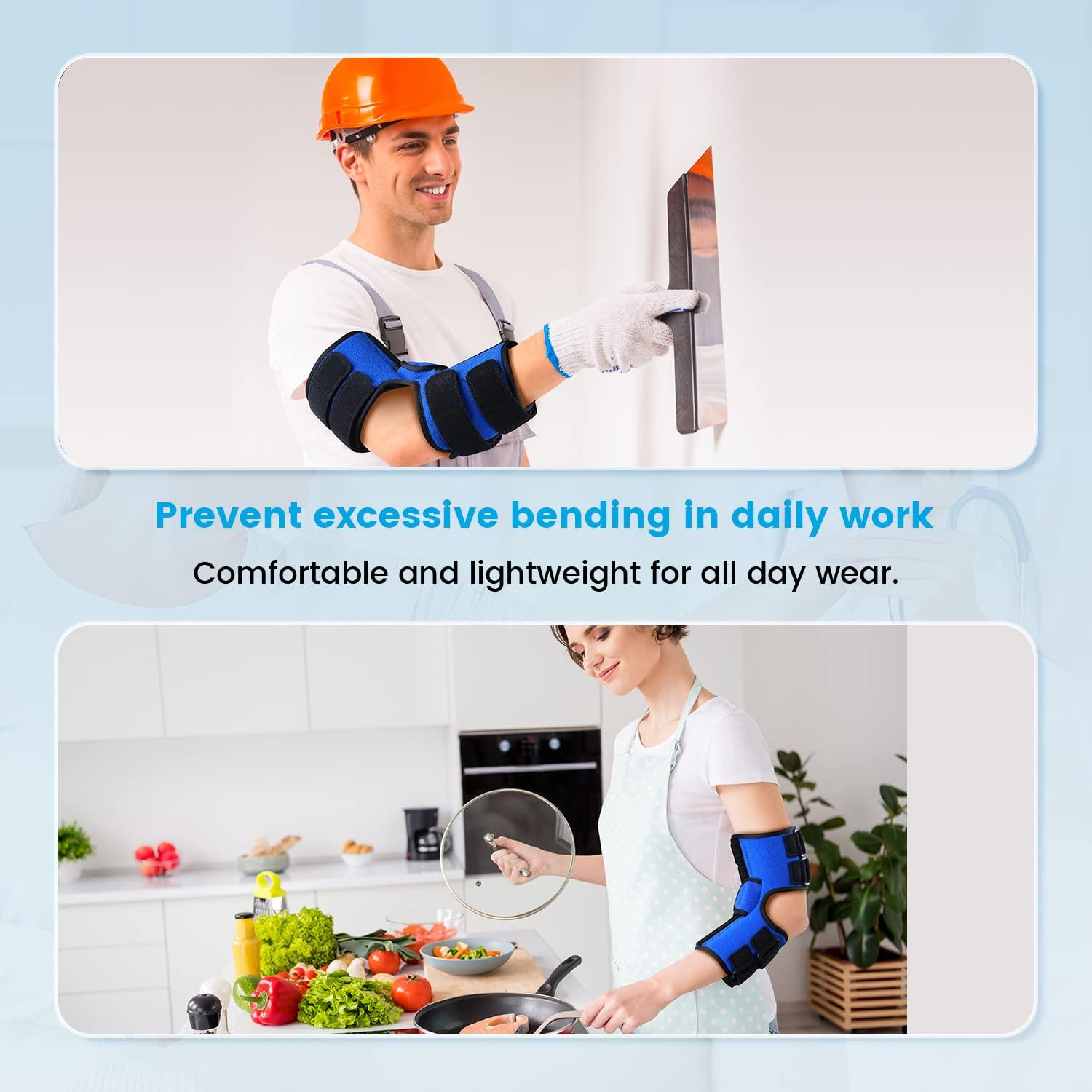 Sylong Elbow Splint, Elbow Brace for Cubital Tunnel Syndrome and Ulnar Nerve Entrapment,New Upgraded with 4 Angles Adjustable,Fixed Elbow,Prevent Excessive Bending,for Men,Women,fits Left and Right Arm -L/XL