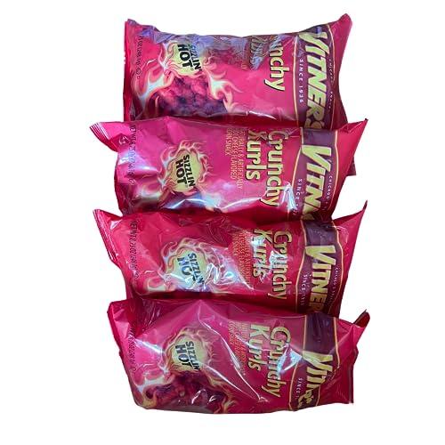Vitner's Vitners Flaming Hot And Cheesy Crunchy Curls.4 Pack Big 8.75 oz Bags.