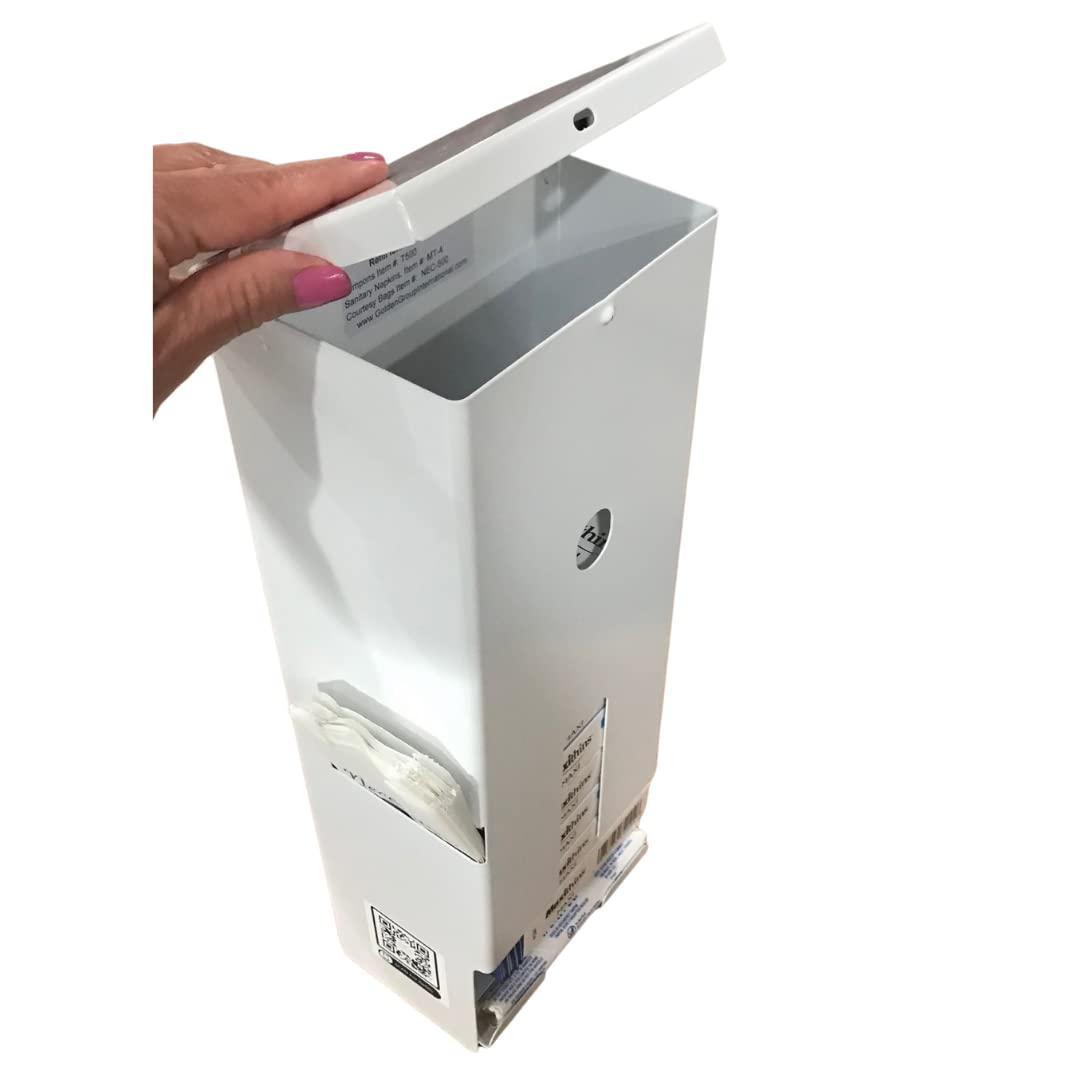 GG Golden Group INTERNATIONAL Sanitary Napkin and Tampon Dispenser Prefilled Free Vending White Metal