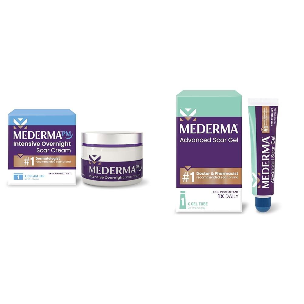 Mederma Mederma PM Intensive Overnight Scar Cream, Works with Skin's Nighttime Regenerative Activity & Advanced Scar Gel, Treats Old and New Scars, Reduces the Appearance of Scars from Acne