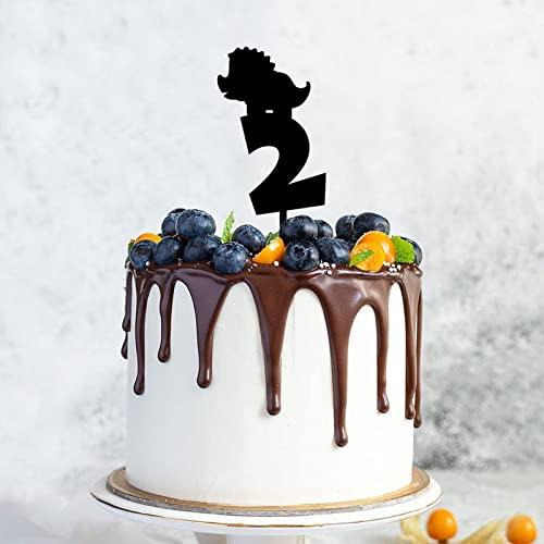 sanxnjana Custom Names Numbers Colors Happy Birthday Cake Topper Pick Happy 2nd Birthday Double Sided Pastries Cake Insert Topper Party Cake Decor for Birthday Party Decorations Supplies