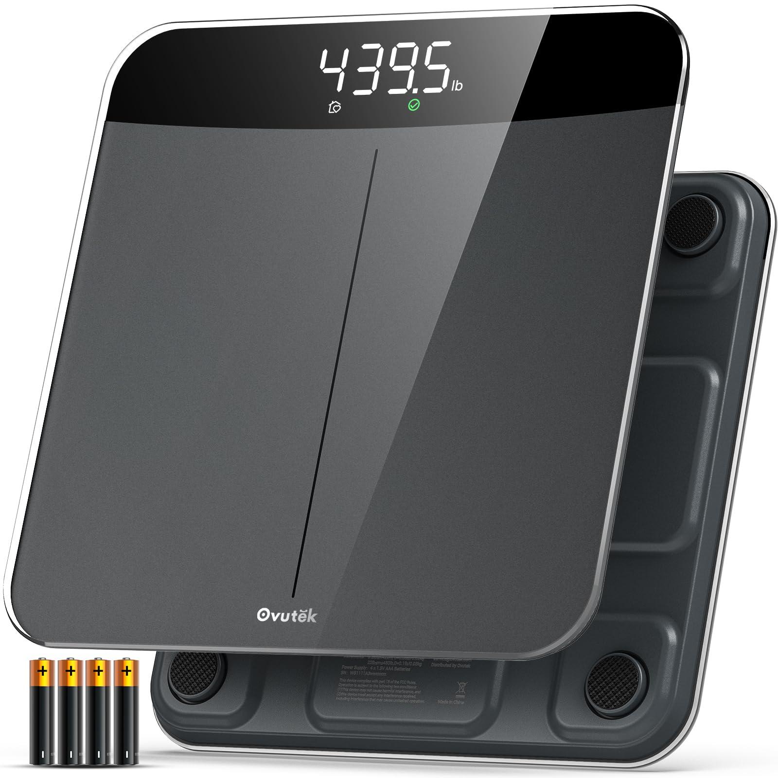 OVUTEK Ovutek Bathroom Scales Digital Weight, Topnotch Quality 450lb Weight Scale, Most Accurate to 0.05lb, Automatic Weighing Scale for Body Weight, Baby, Pet, Larger LED, Sturdy and Durable Base Machine