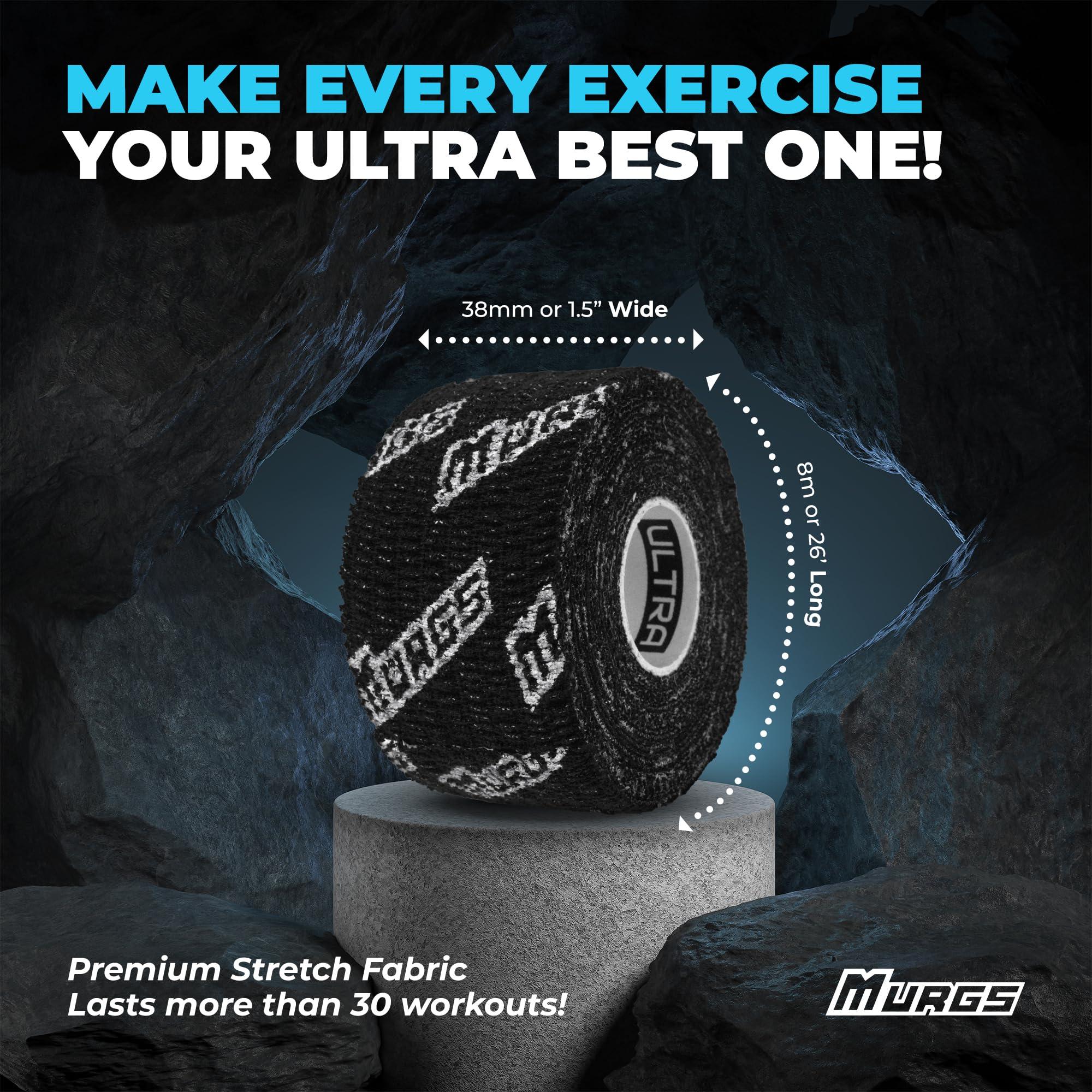 Murgs Murgs Weightlifting Thumb Tape Ultra (24m/78ft) 3X 8m Long Adhesive Weightlifting Tape, 100% Rayon Cotton Athletic Tape - Sports Tape for Gymnastics Fitness WOD - Crossfit Tape for Hands Protection