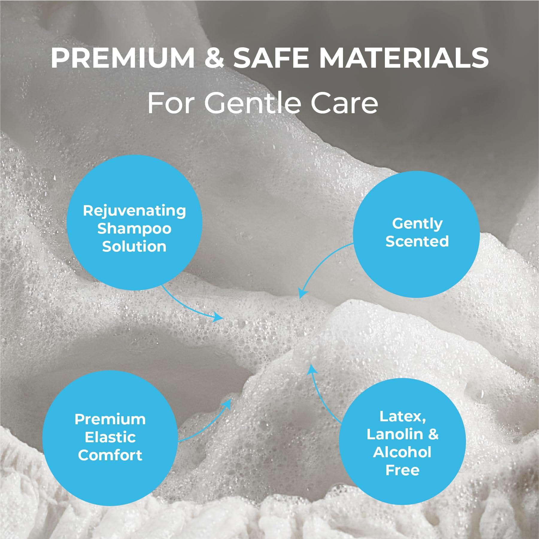 Scrubzz Scrubzz Shampoo Caps No Rinse for Elderly and Bedridden Patients, Rinse Free Shampoo Caps for Post Surgery and Hospital Stays, Waterless Hair Washing Shower Caps - 6 Pack