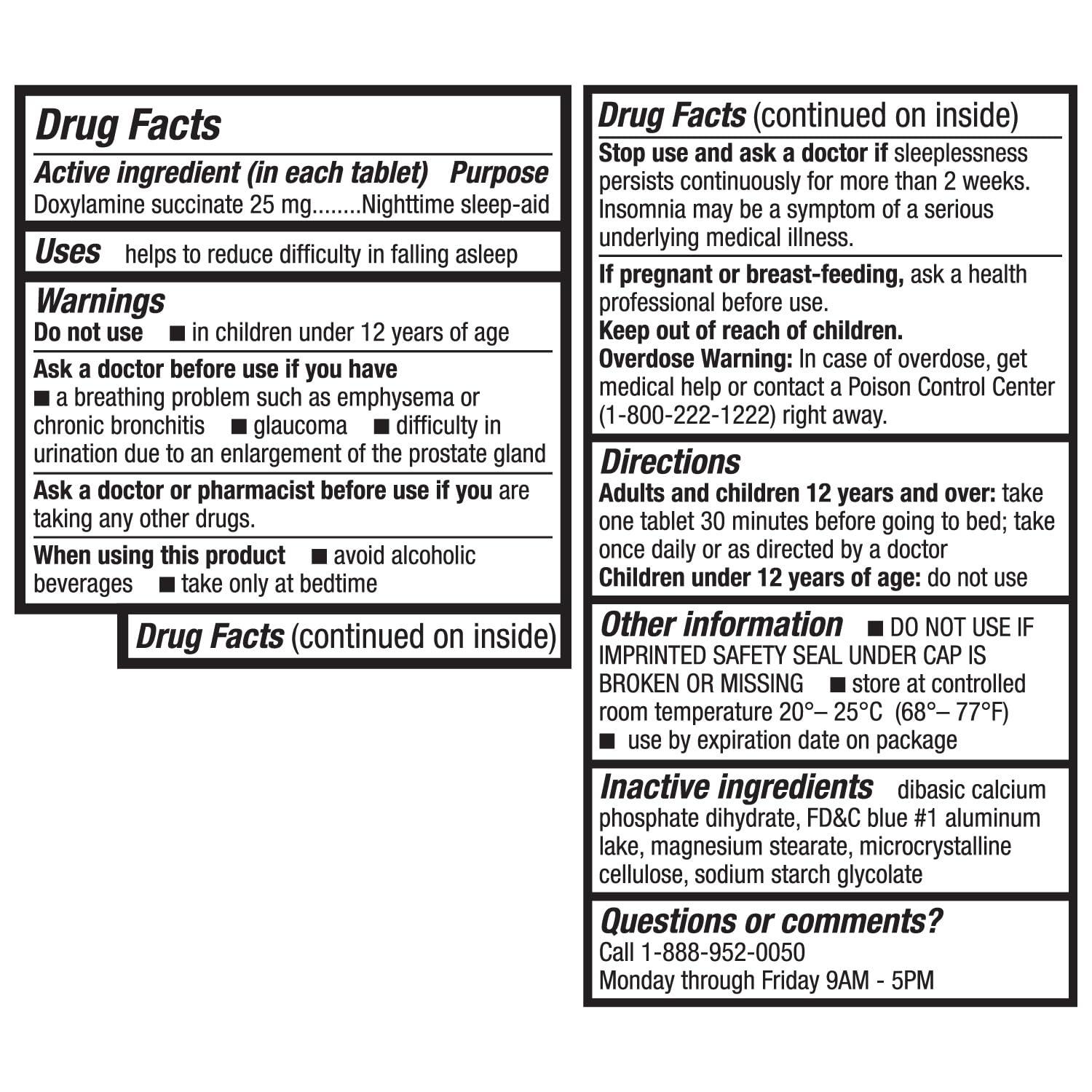 HealthA2Z HealthA2Z Sleep Aid | Doxylamine Succinate 25mg | Non Habit-Forming (40 Counts (Pack of 1))