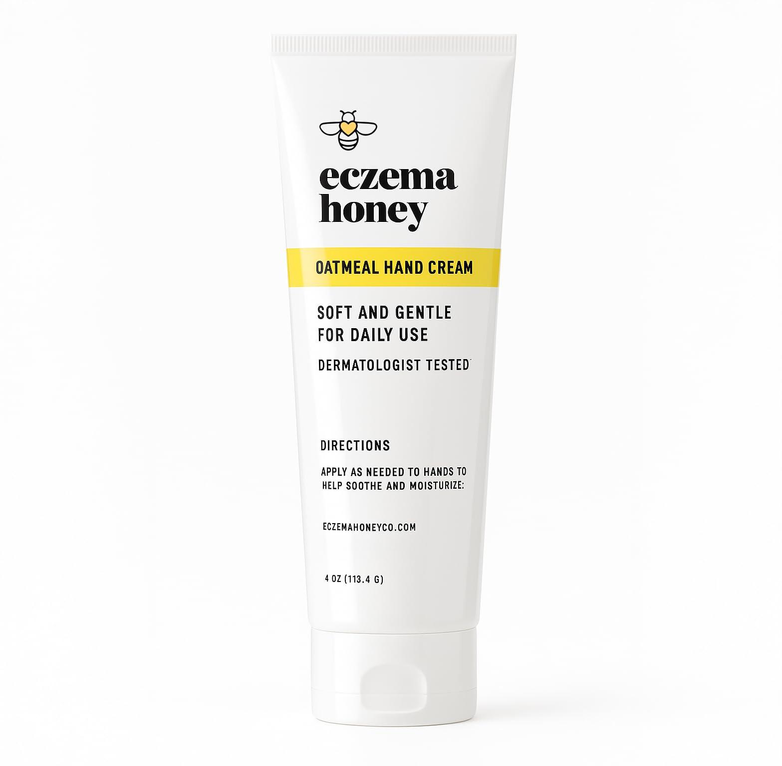 ECZEMA HONEY ECZEMA HONEY Oatmeal Hand Cream - Natural Hand & Body Lotion for Eczema Rash Relief - Eczema Cream for Dry, Itchy, Sensitive, & Irritable Skin (4 Oz)