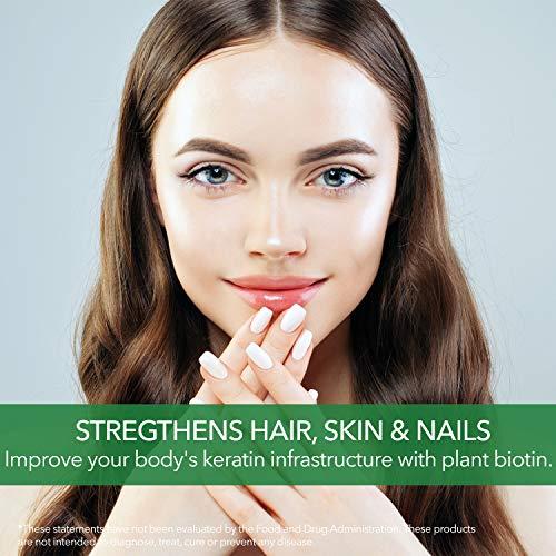 PlantFusion PlantFusion Vegan Biotin from, Premium Vegan Biotin for Women and Men (5000mcg), Natural Hair Skin and Nails Vitamins, 120 Vegan Capsules