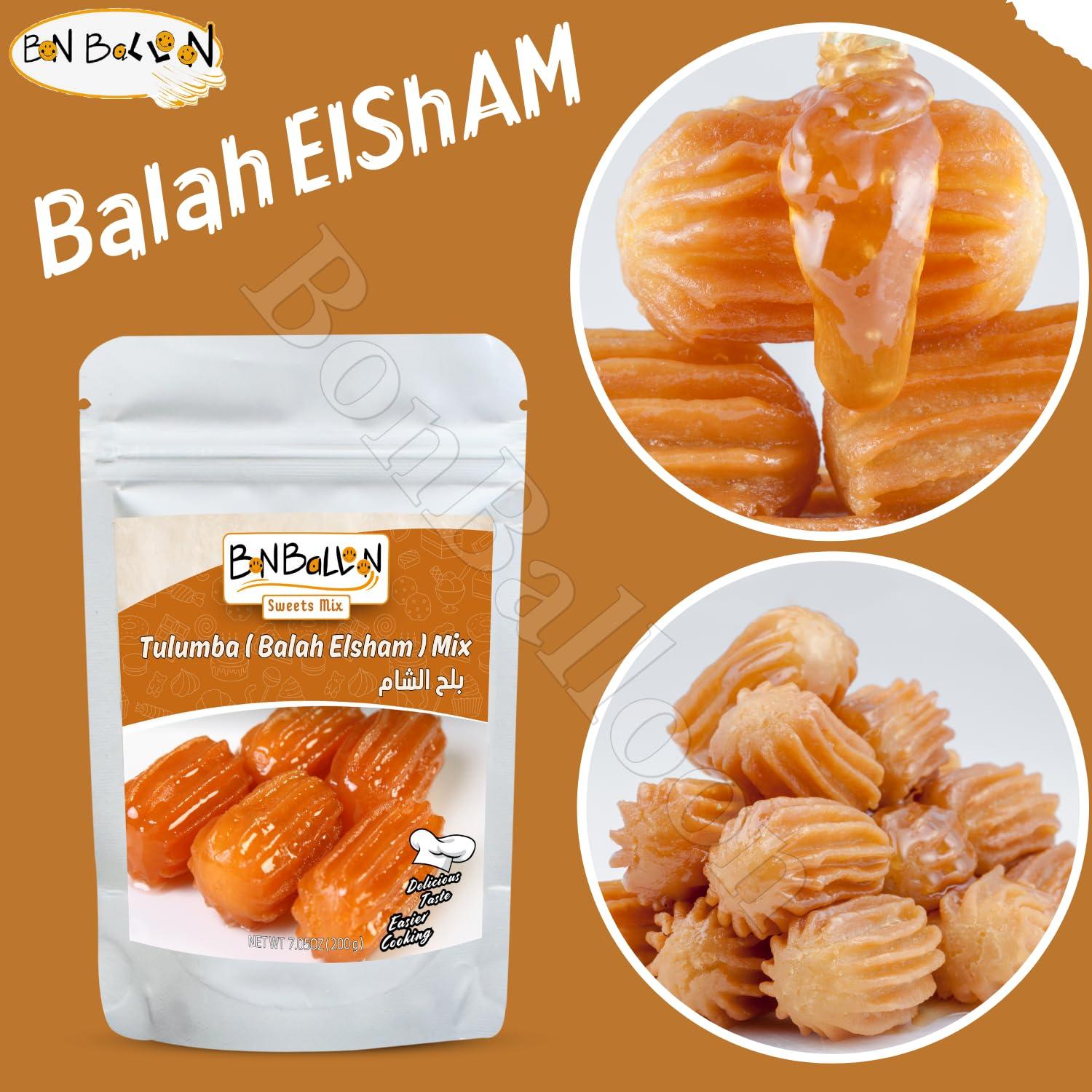 Generic Balah El Sham Tulumba Mix Powder Dessert Elsham Arabian Al Sham Sweets Alsham Arab Desserts Sweet Easy To Prepare Delicious Taste Easier Cooking Kosher Halal (1 Pack = 7.05 oz / 200 gm)