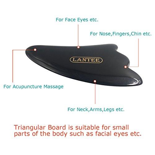 Lantee Lantee Chinese Gua Sha Scraping Massage Tools Kit, Hand Made Buffalo Horn Guasha Scraper Board for Facial/Ankle/Neck/Muscle Scraping