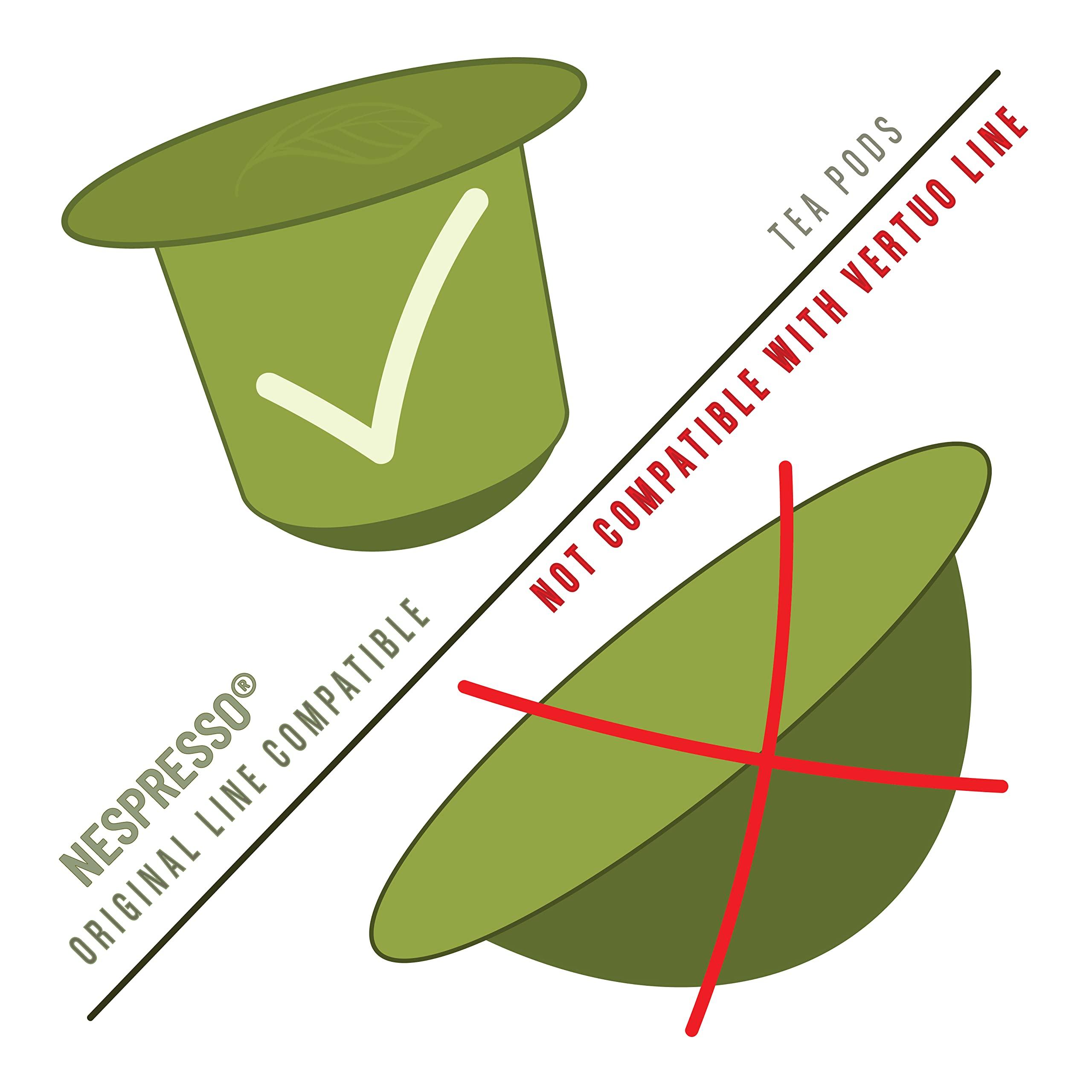 TEA BOQUETE 10 Hibiscus herbal pods compatible with Nespresso OriginalLine, hibiscus single-serve capsules for coffee machines