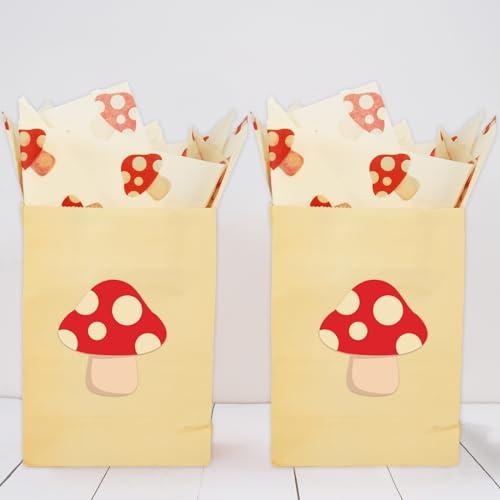 JarThenaAMCS JarThenaAMCS 100 Sheets Mushroom Tissue Paper Red Mushroom Gift Wrapping Paper Vintage Decorative Art Craft Paper for DIY Crafts Birthday Party Home Decor, 14 x 20 Inch