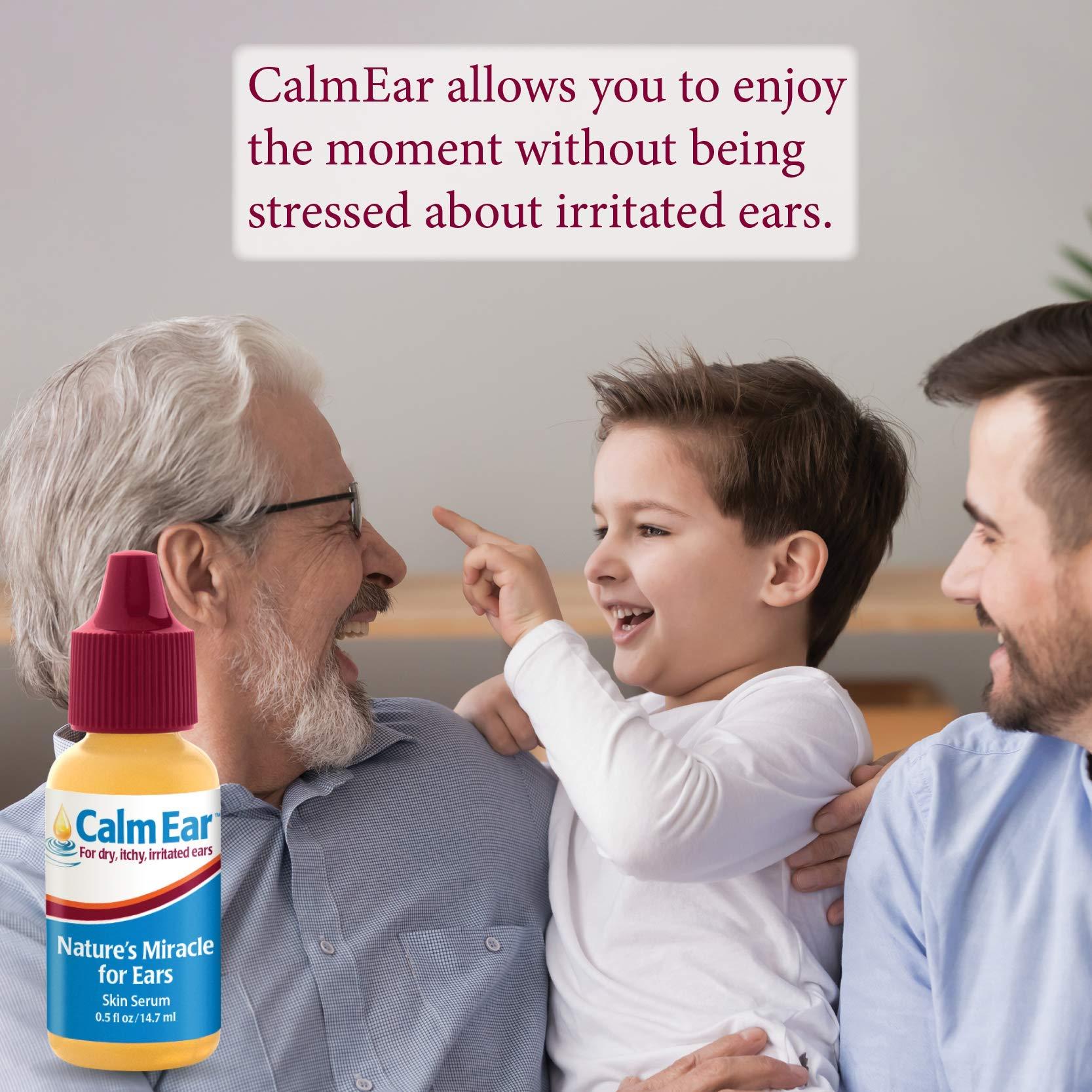 Miracell Calm Ear Drops for Itchy, Clogged, Irritated & Dry Ears. All Natural Ear Oil for Babies, Kids, Adults, Cats & Dogs. 0.5oz