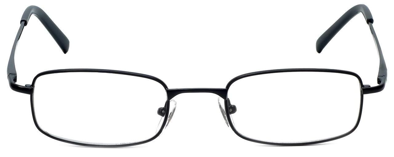 Calabria Calabria 753 Vintage Rectangle Metal Reading Glasses +0.50 Matte Black Men Women Designer Single Power Readers