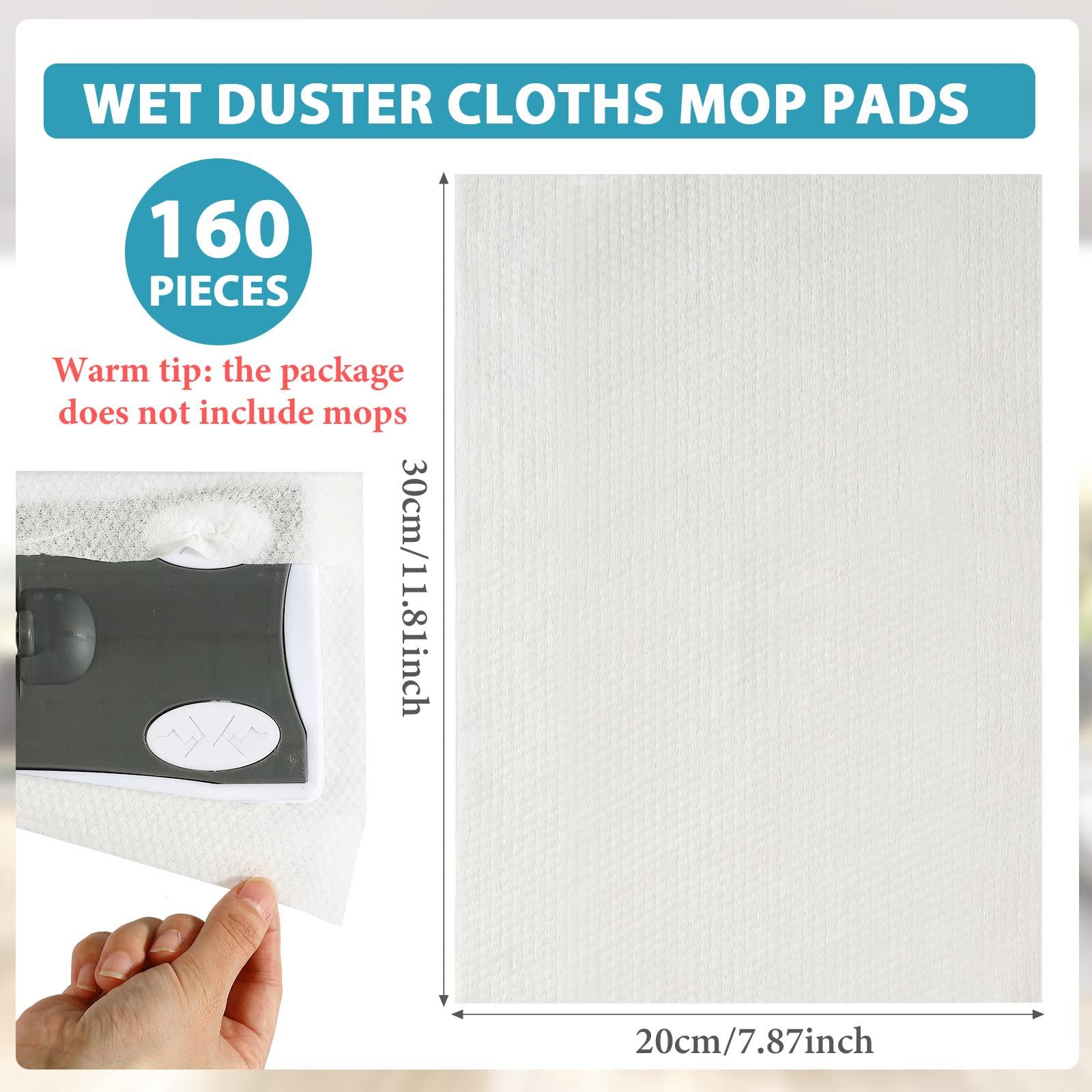 Peryiter Wet Mop Pads Refills for Floor Cleaning Sweeper Wet Refills Disposable Wet Mopping Cloth Wipes for Wood Hardwood Tile (300 Pcs)