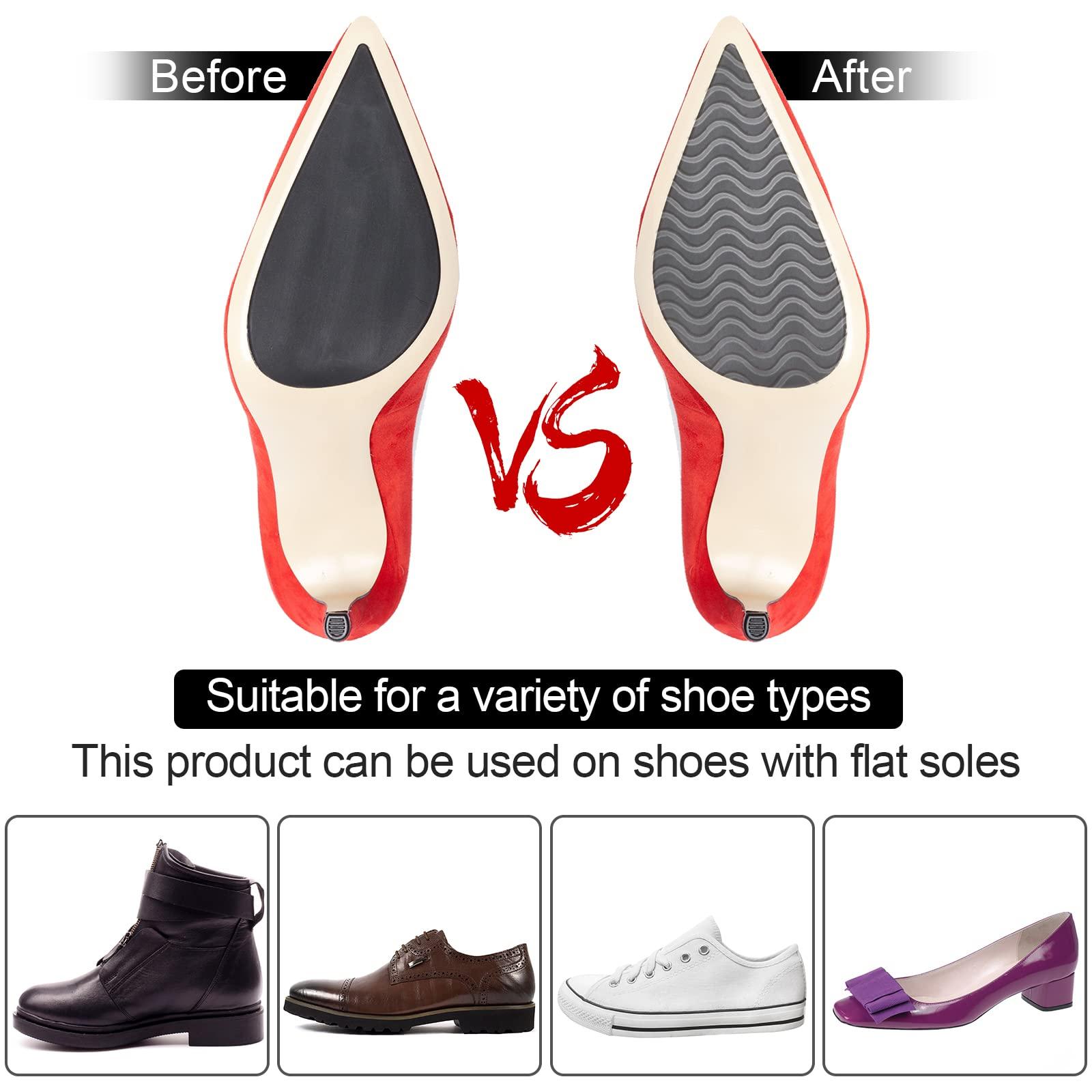 Eurzom 8 Pcs Shoe Grips on Bottom of Shoes No Slip Bottom Pad Self Adhesive Sole Protector Anti Slip Grips for Heel No Skid Pads for Sneakers Slippers(5.9 x 3.2 Inch,White)